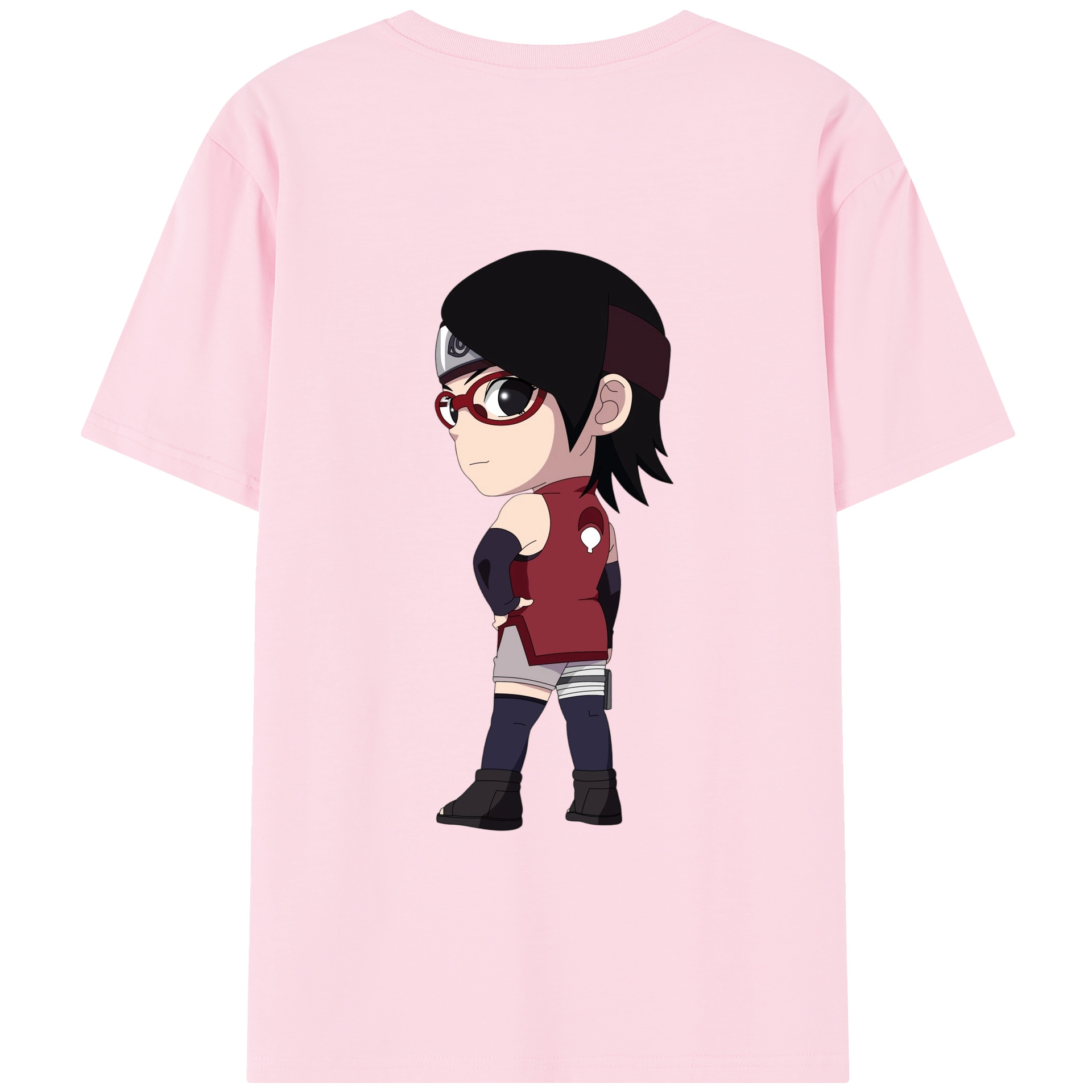 （画像用） NARUTO -ナルト- うちは サラダ Uchiha Sarada 綿100％半袖Tシャツ（背面プリント）