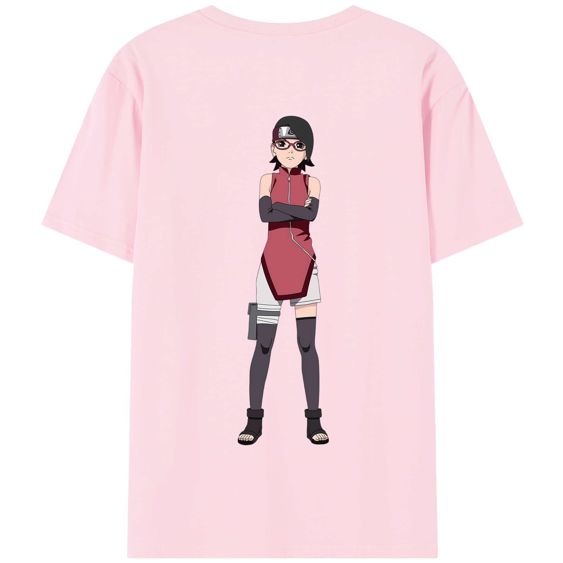 （画像用） NARUTO -ナルト- うちは サラダ Uchiha Sarada 綿100％半袖Tシャツ（背面プリント）