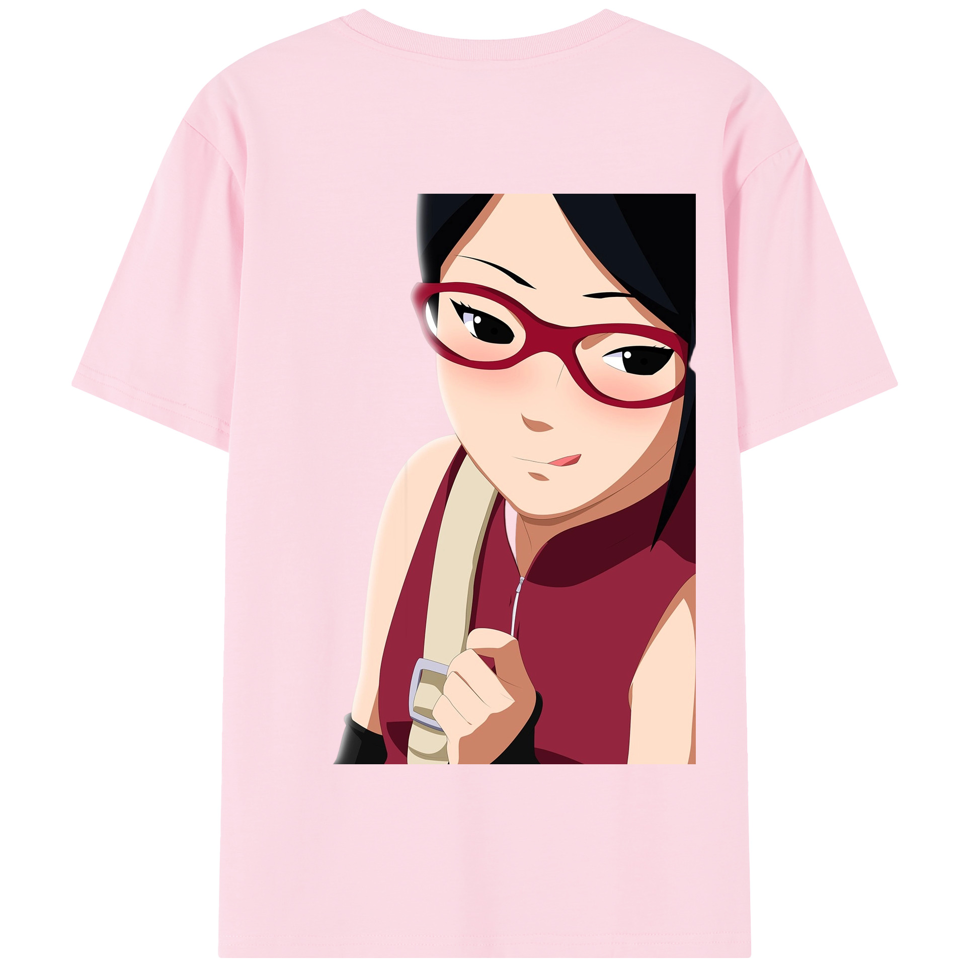 （画像用） NARUTO -ナルト- うちは サラダ Uchiha Sarada 綿100％半袖Tシャツ（背面プリント）