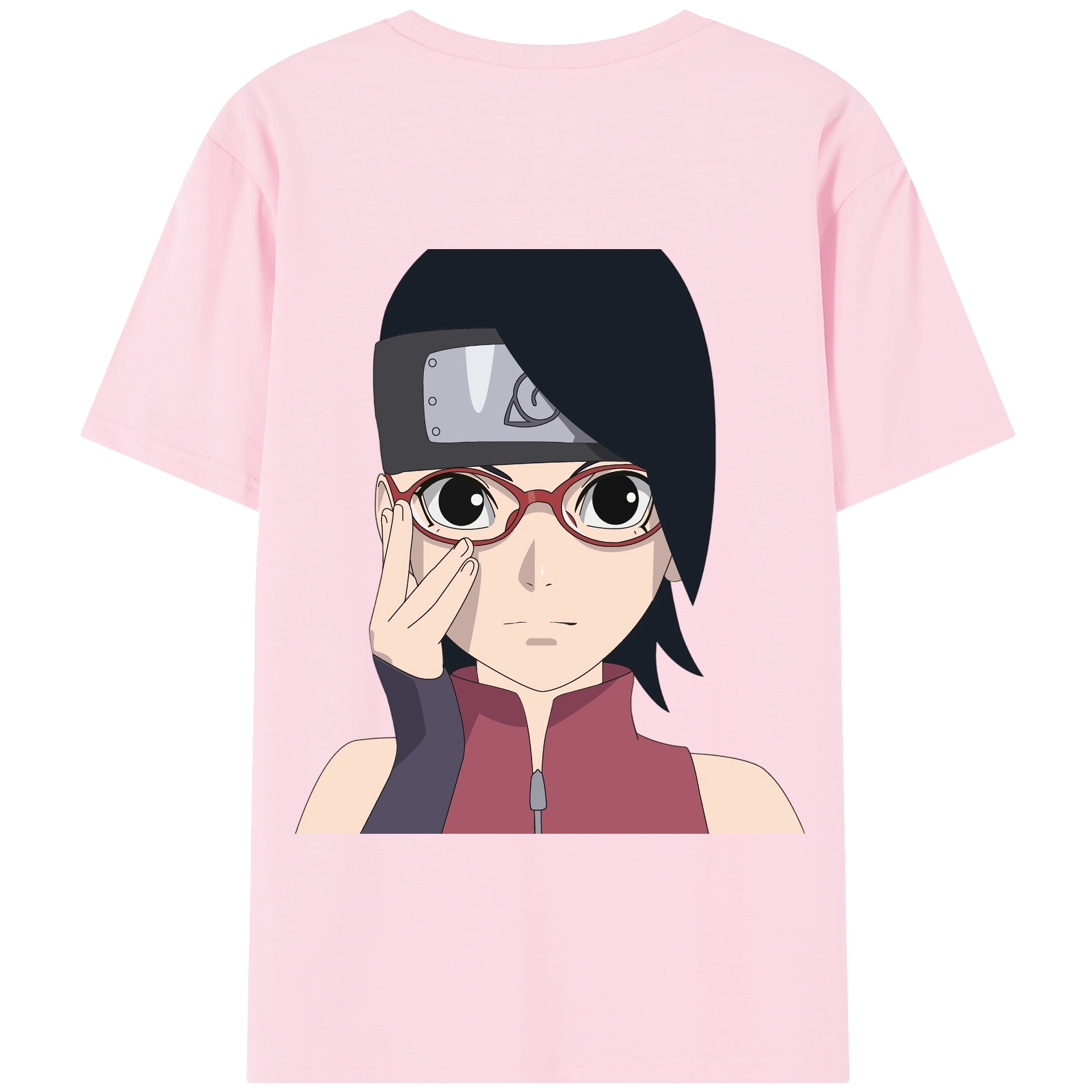 （画像用） NARUTO -ナルト- うちは サラダ Uchiha Sarada 綿100％半袖Tシャツ（背面プリント）