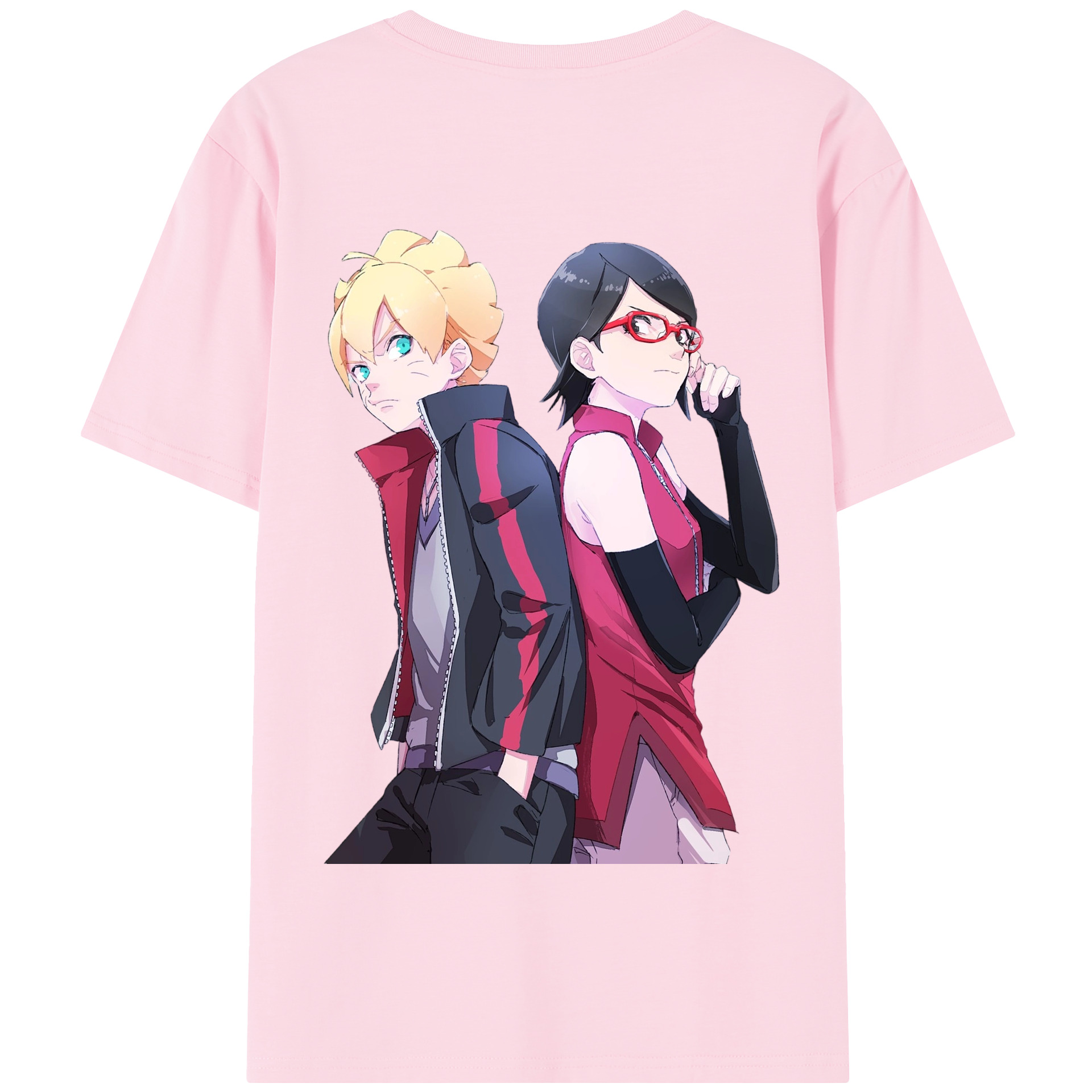 （画像用） NARUTO -ナルト- うちは サラダ Uchiha Sarada 綿100％半袖Tシャツ（背面プリント）