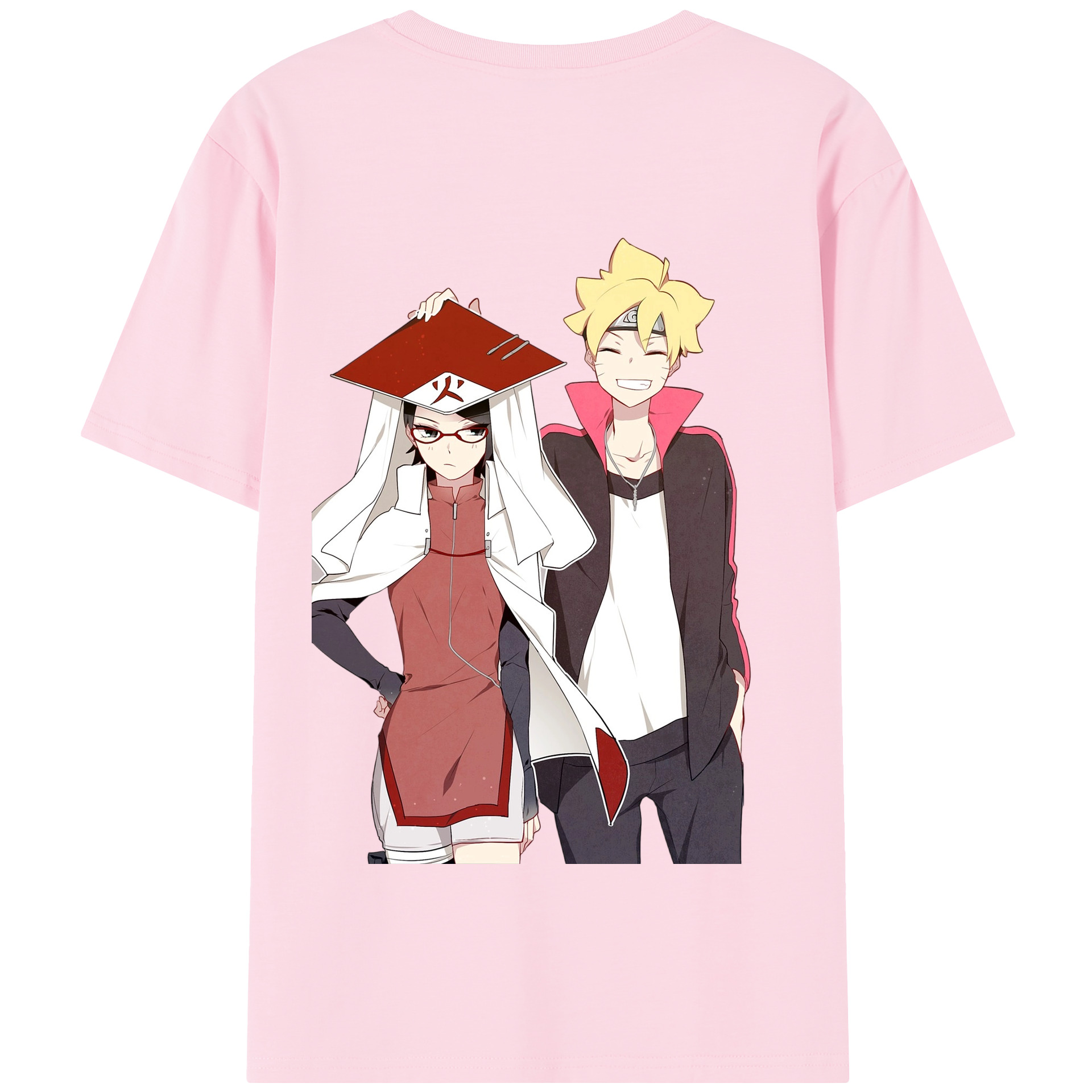 （画像用） NARUTO -ナルト- うちは サラダ Uchiha Sarada 綿100％半袖Tシャツ（背面プリント）