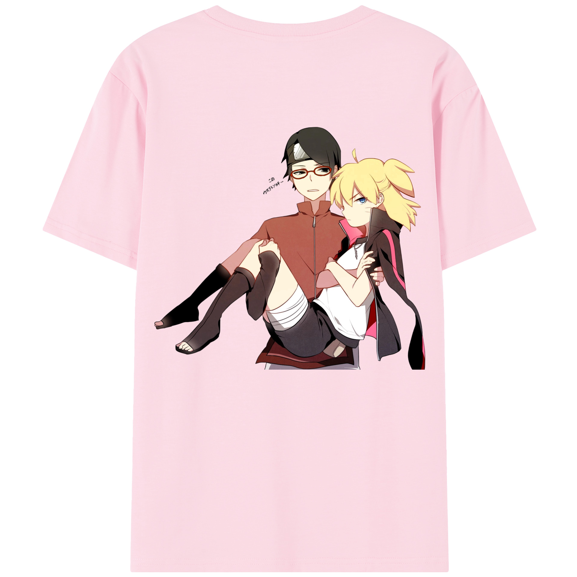 （画像用） NARUTO -ナルト- うちは サラダ Uchiha Sarada 綿100％半袖Tシャツ（背面プリント）