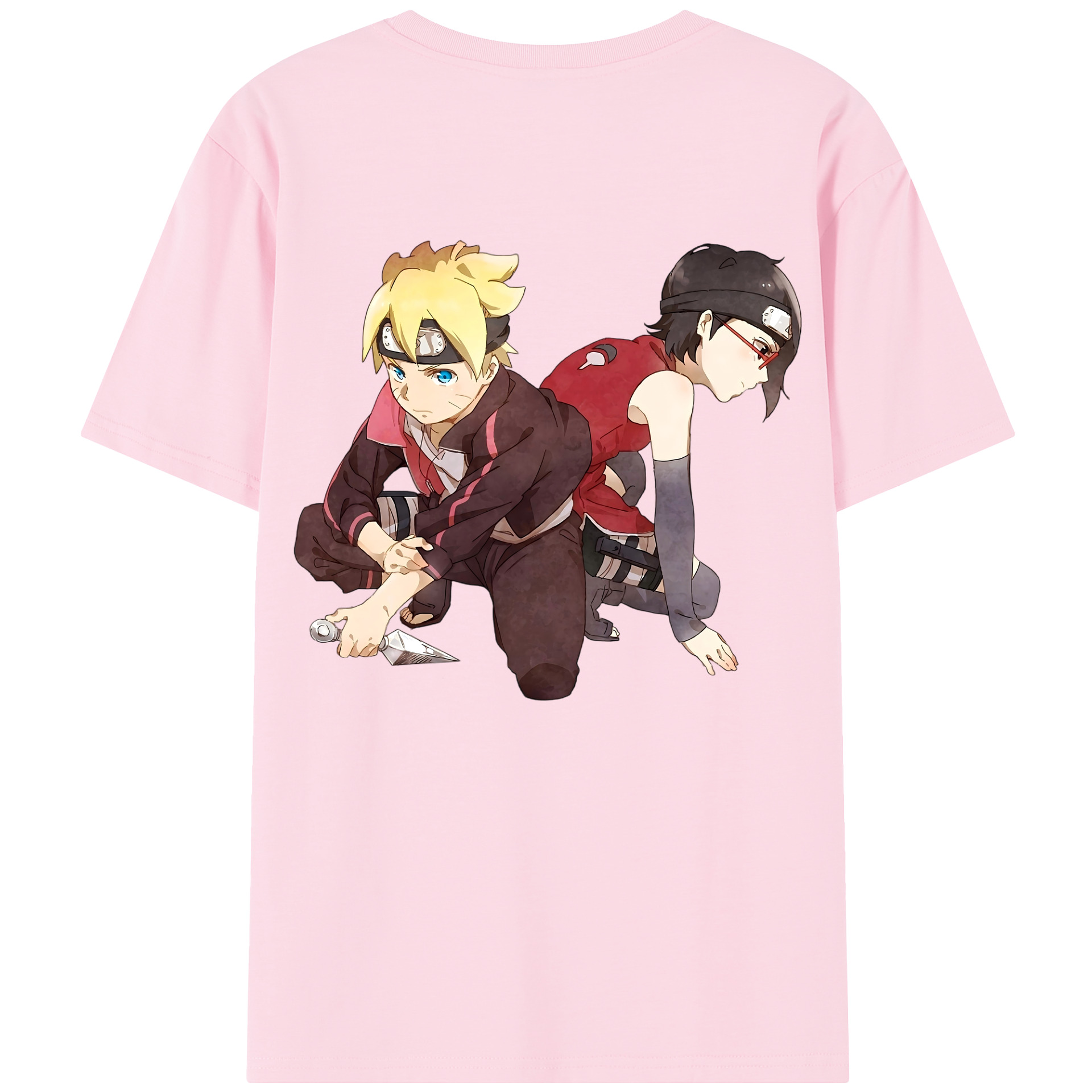 （画像用） NARUTO -ナルト- うちは サラダ Uchiha Sarada 綿100％半袖Tシャツ（背面プリント）