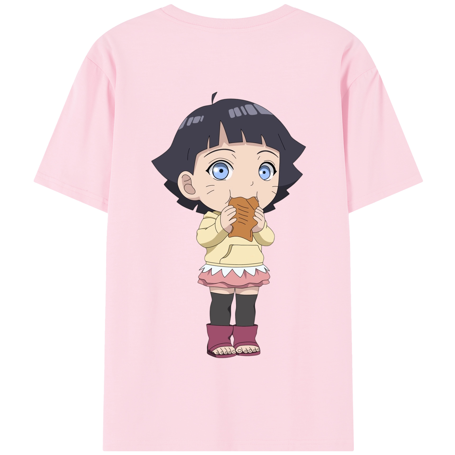 （画像用） NARUTO -ナルト- うずまき ヒマワリ Uzumaki Himawari 綿100％半袖Tシャツ（背面プリント）