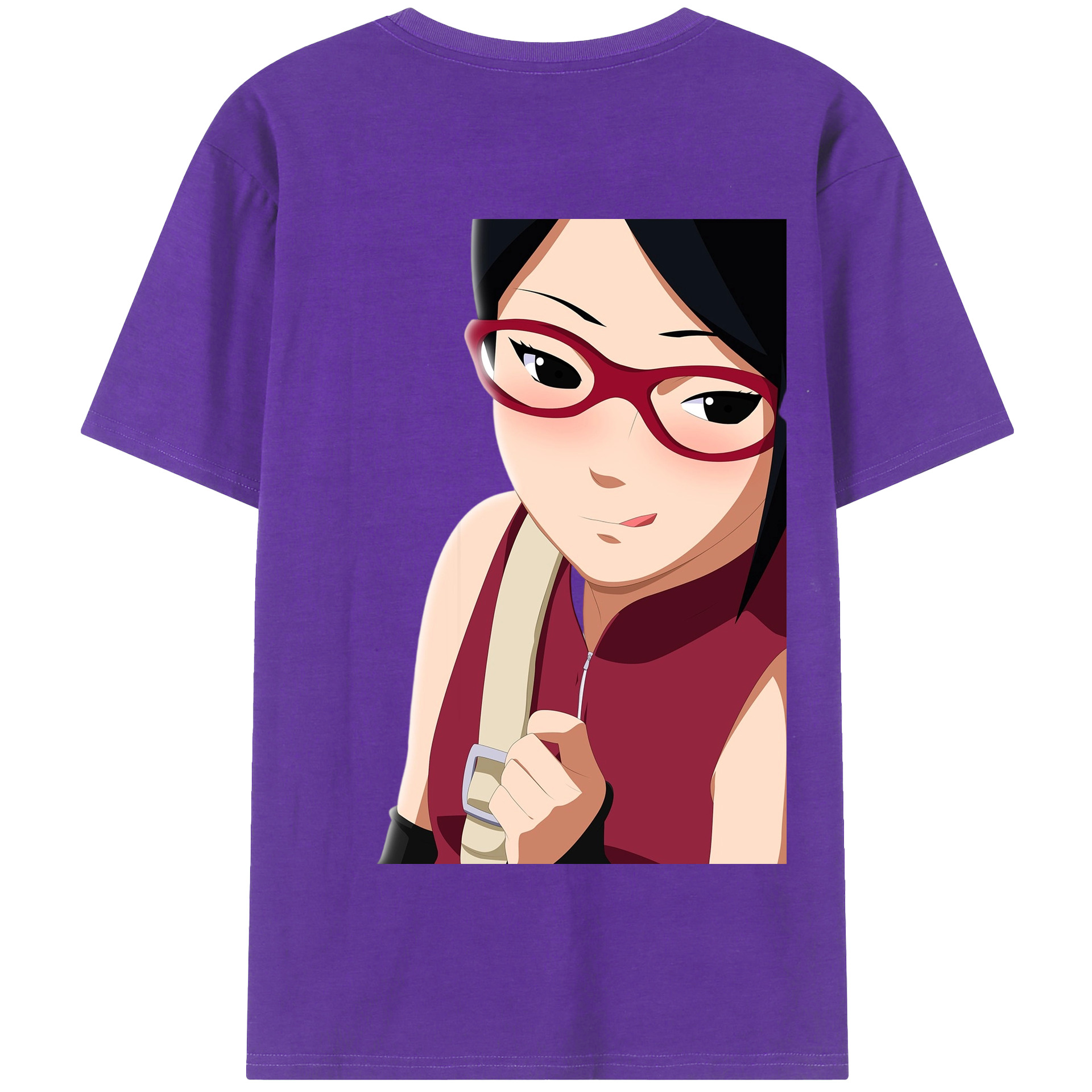（画像用） NARUTO -ナルト- うちは サラダ Uchiha Sarada 綿100％半袖Tシャツ（背面プリント）