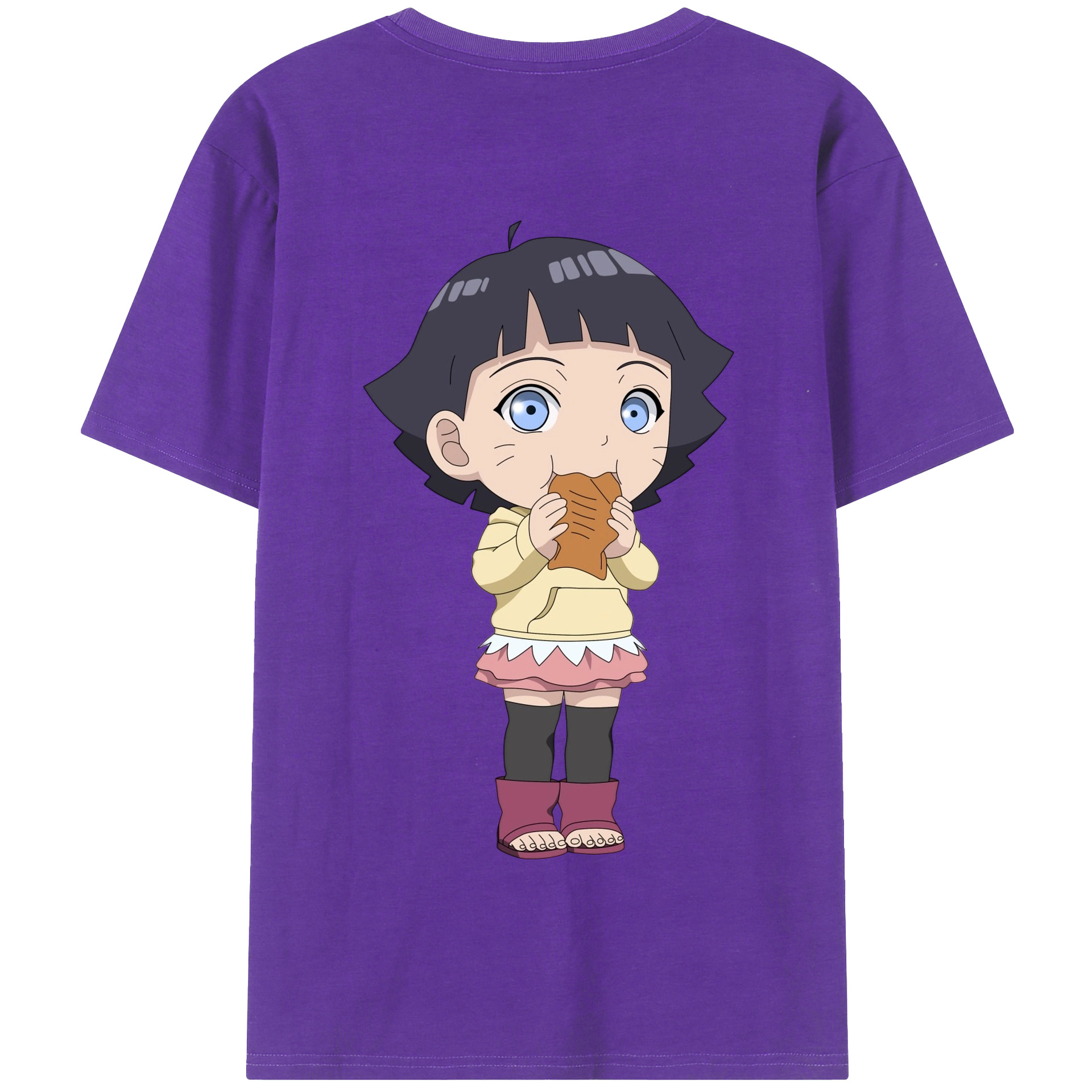 （画像用） NARUTO -ナルト- うずまき ヒマワリ Uzumaki Himawari 綿100％半袖Tシャツ（背面プリント）