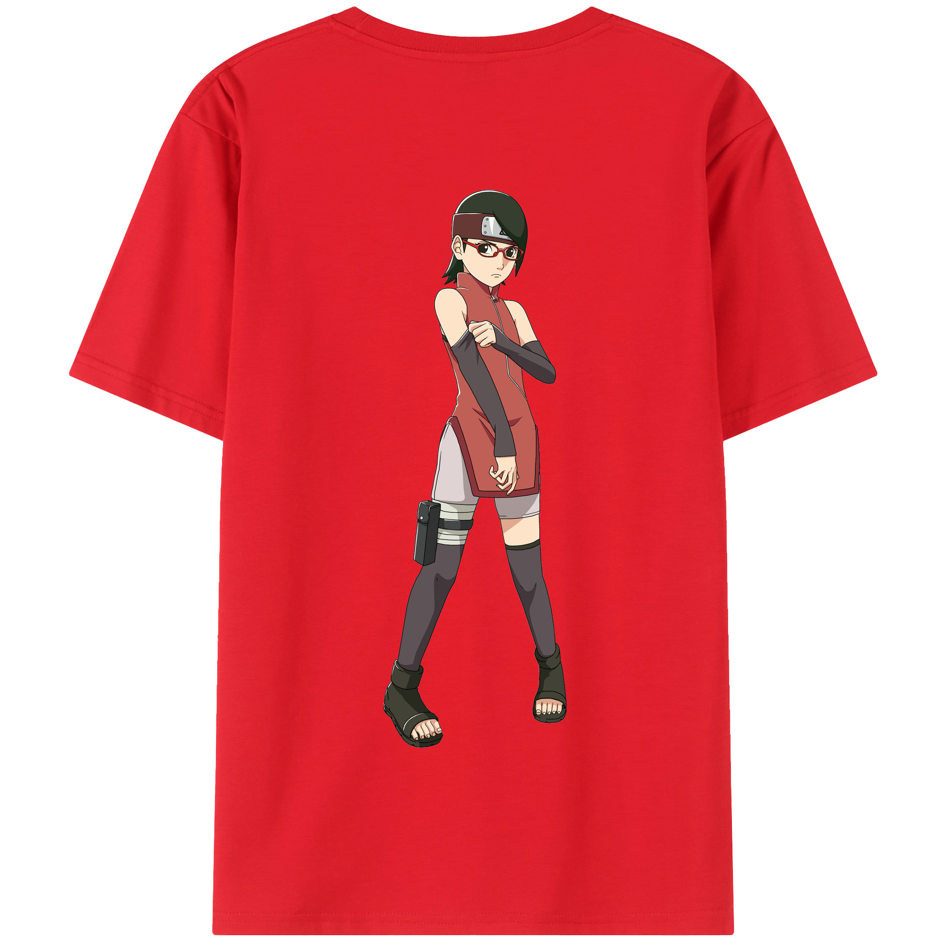 （画像用） NARUTO -ナルト- うちは サラダ Uchiha Sarada 綿100％半袖Tシャツ（背面プリント）