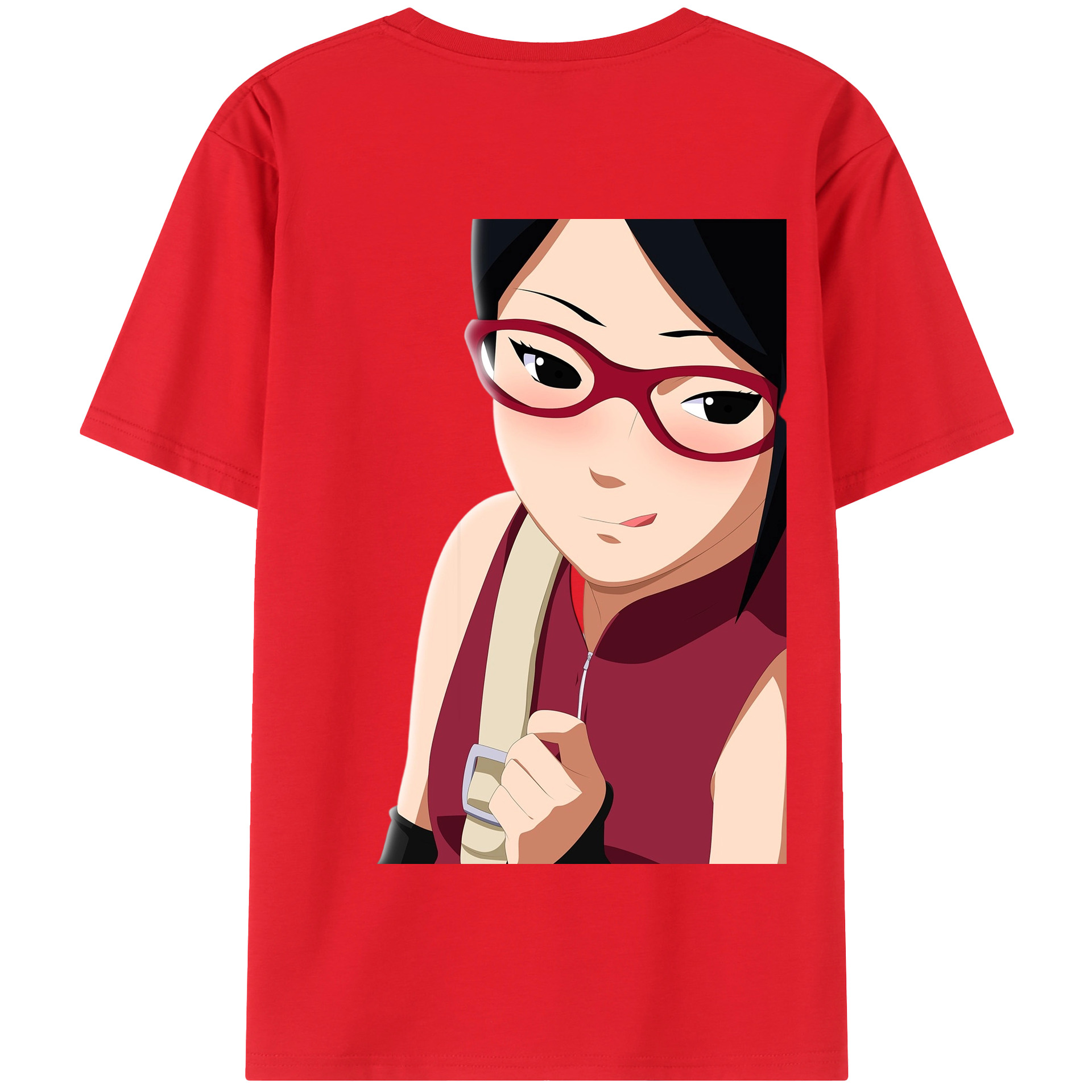 （画像用） NARUTO -ナルト- うちは サラダ Uchiha Sarada 綿100％半袖Tシャツ（背面プリント）