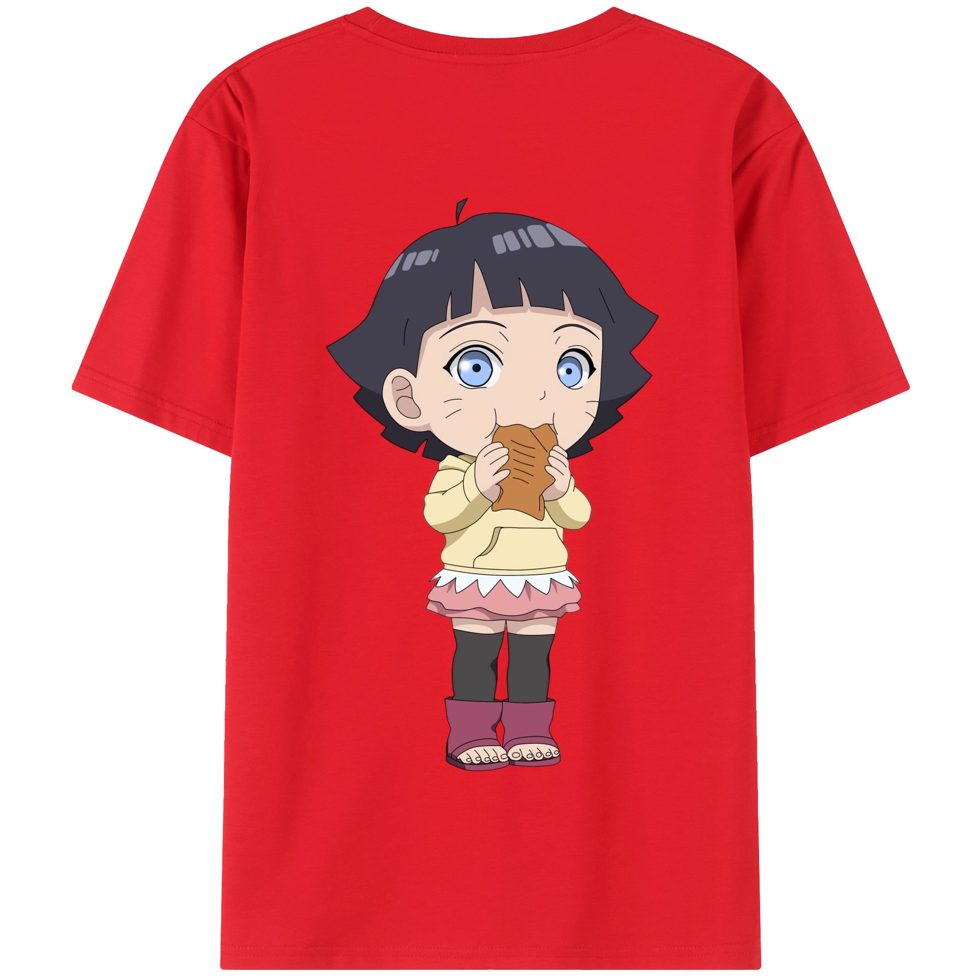 （画像用） NARUTO -ナルト- うずまき ヒマワリ Uzumaki Himawari 綿100％半袖Tシャツ（背面プリント）