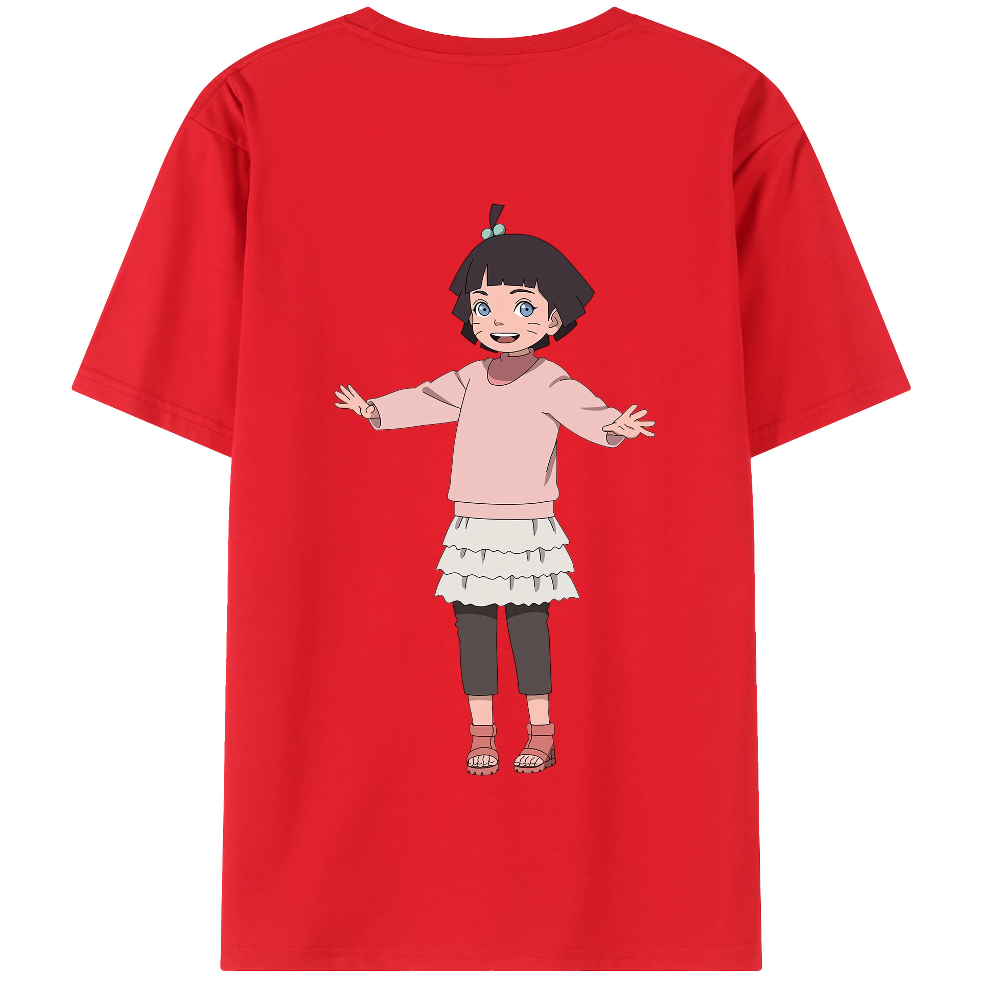 （画像用） NARUTO -ナルト- うずまき ヒマワリ Uzumaki Himawari 綿100％半袖Tシャツ（背面プリント）