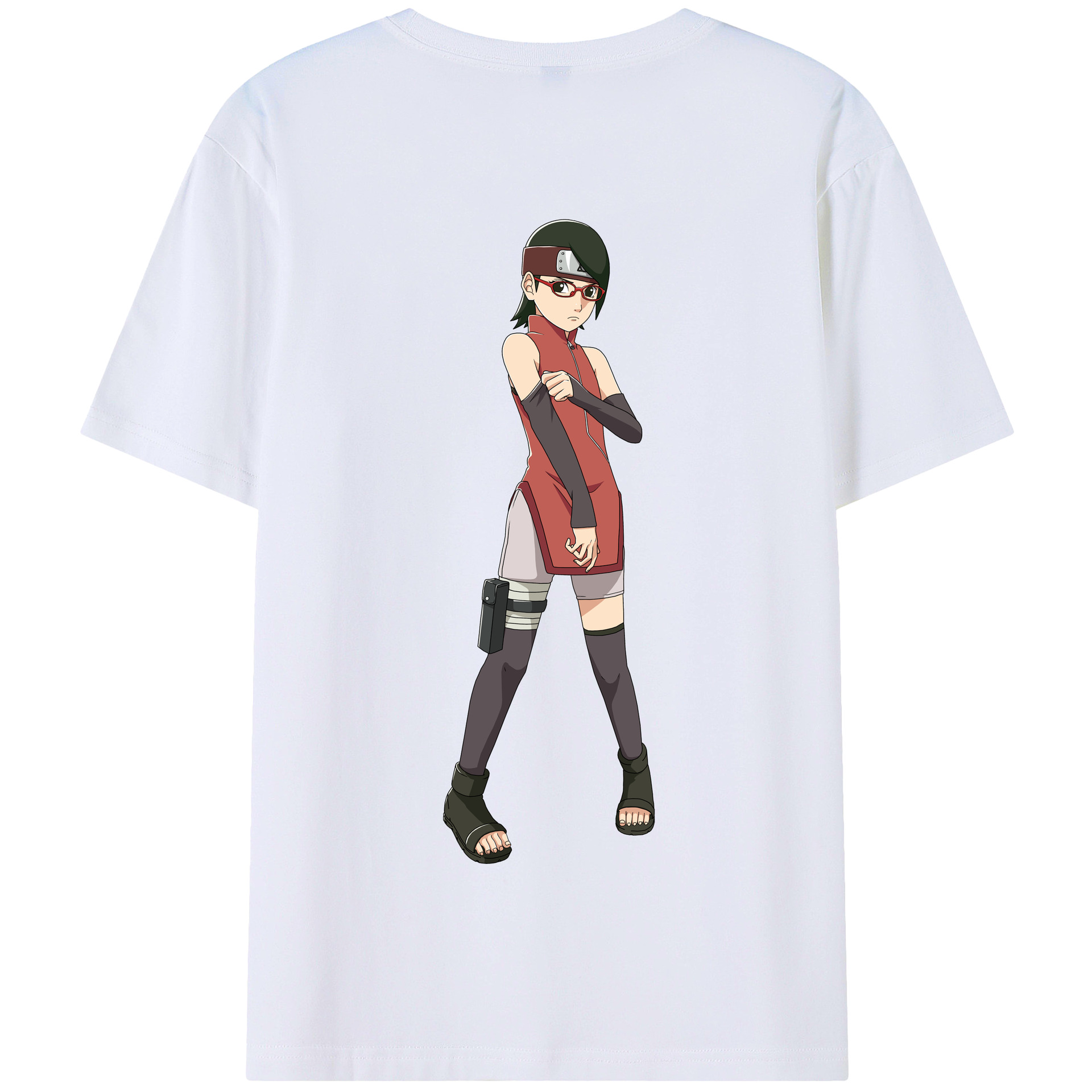 （画像用） NARUTO -ナルト- うちは サラダ Uchiha Sarada 綿100％半袖Tシャツ（背面プリント）