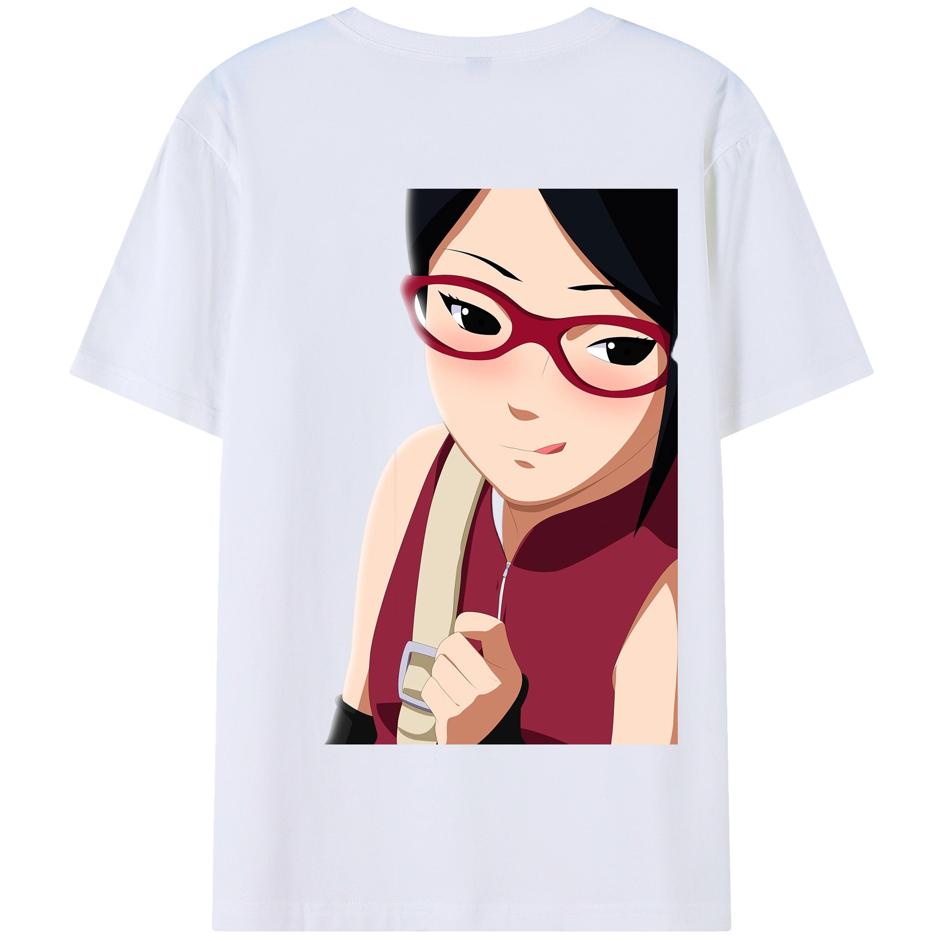 （画像用） NARUTO -ナルト- うちは サラダ Uchiha Sarada 綿100％半袖Tシャツ（背面プリント）