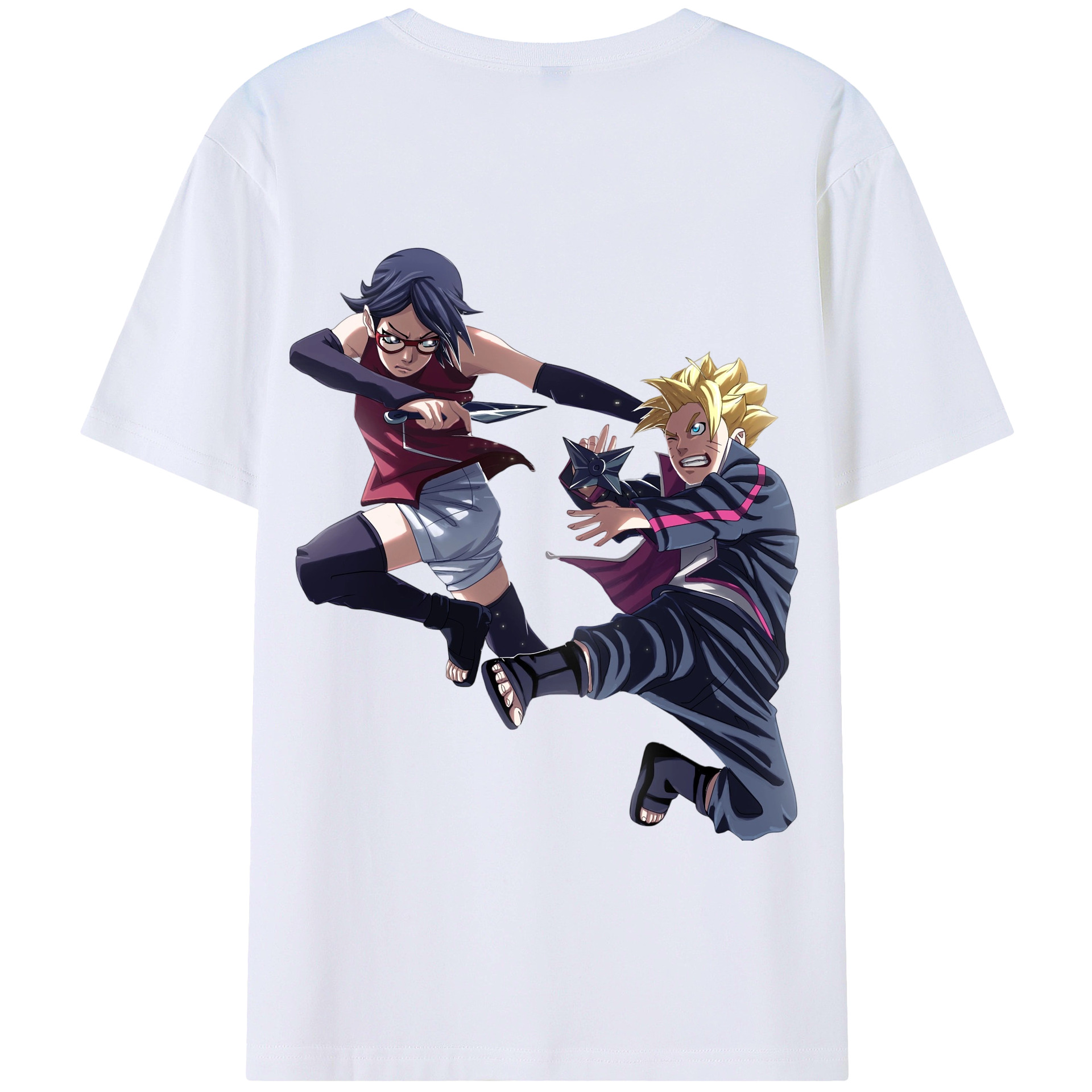 （画像用） NARUTO -ナルト- うちは サラダ Uchiha Sarada 綿100％半袖Tシャツ（背面プリント）