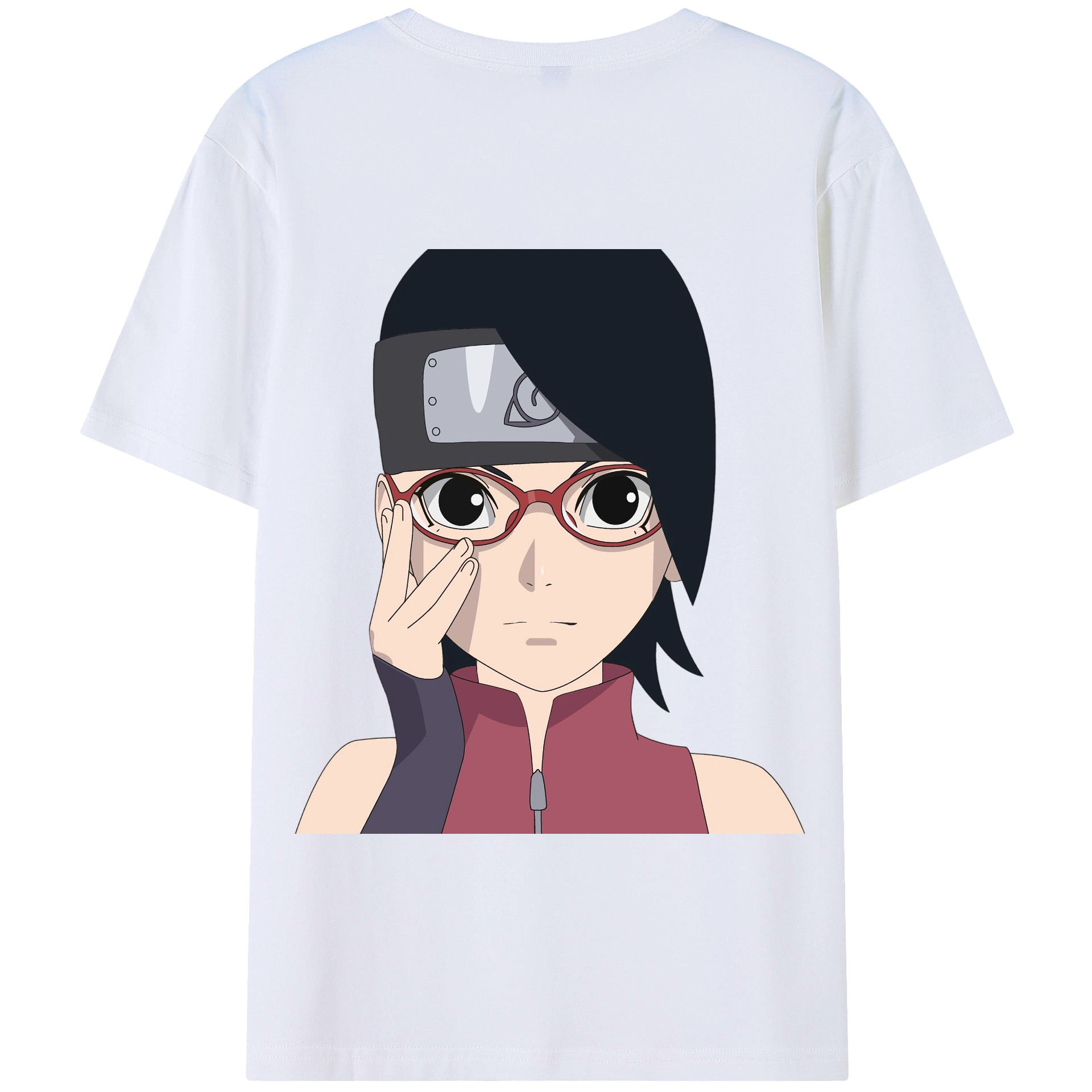 （画像用） NARUTO -ナルト- うちは サラダ Uchiha Sarada 綿100％半袖Tシャツ（背面プリント）