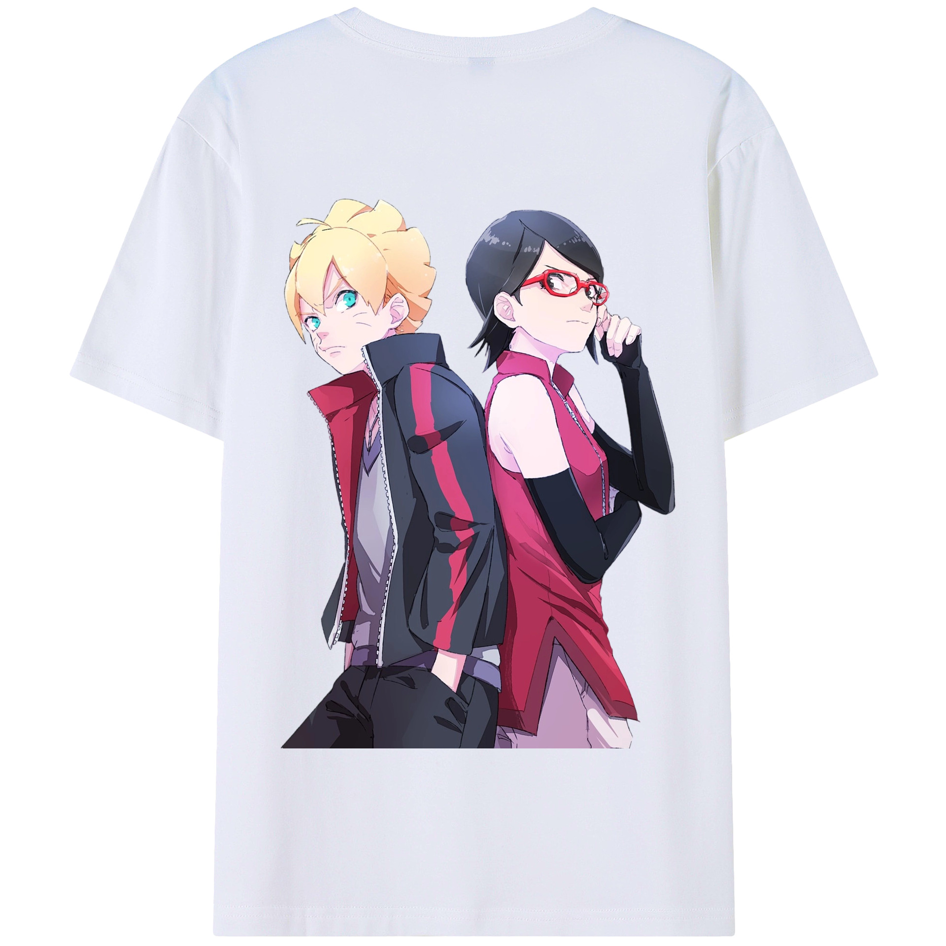 （画像用） NARUTO -ナルト- うちは サラダ Uchiha Sarada 綿100％半袖Tシャツ（背面プリント）