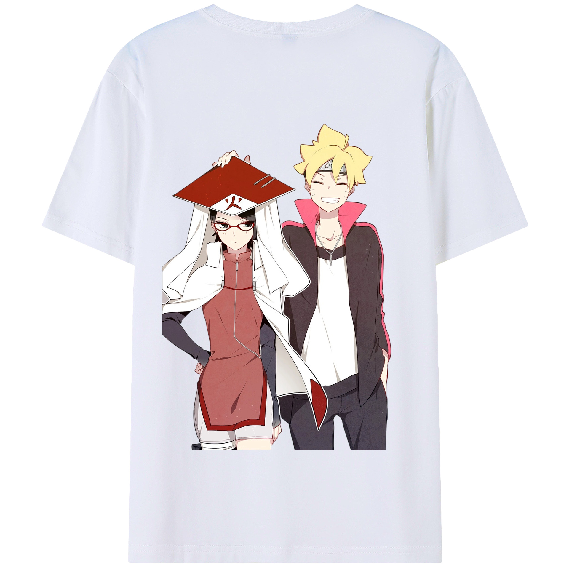 （画像用） NARUTO -ナルト- うちは サラダ Uchiha Sarada 綿100％半袖Tシャツ（背面プリント）