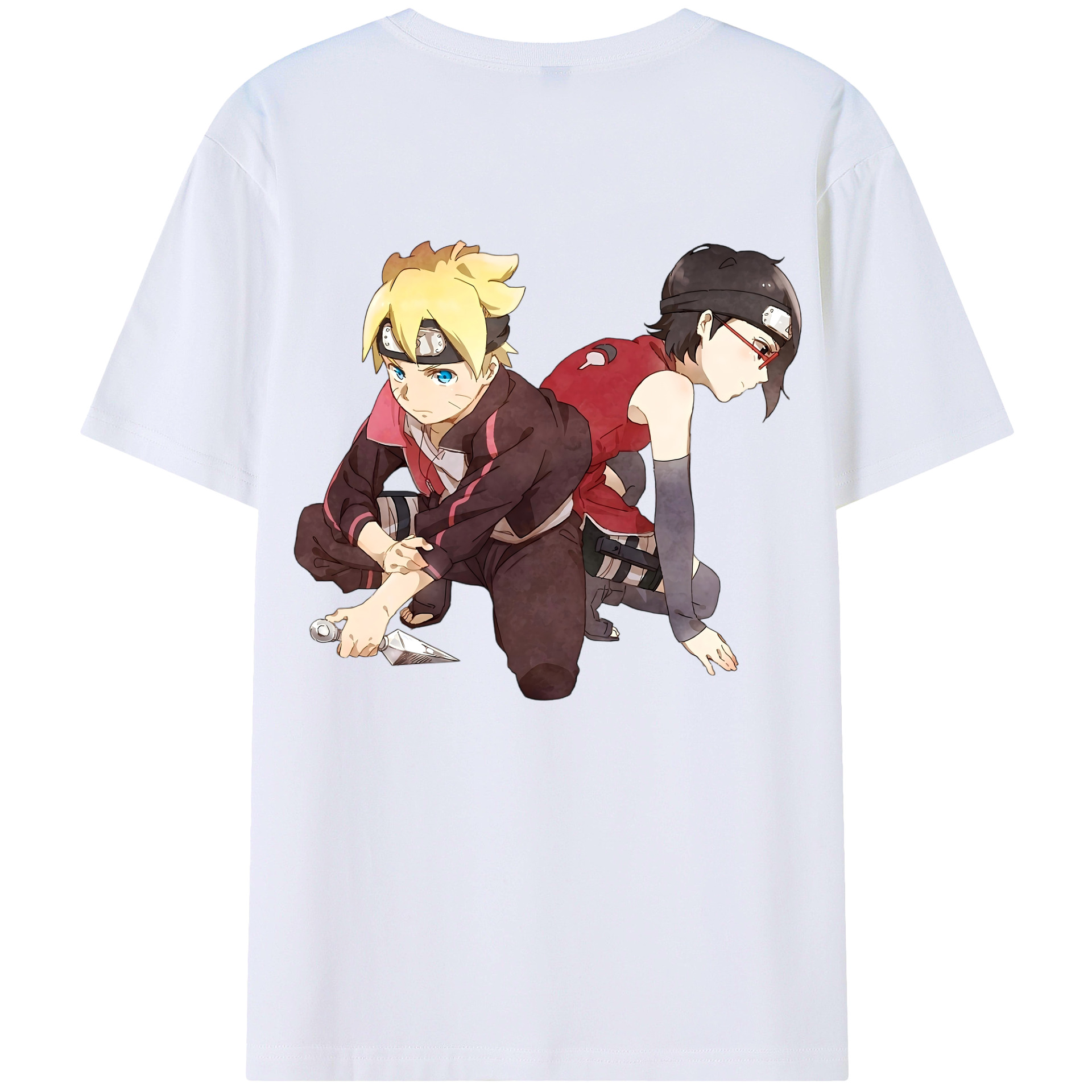 （画像用） NARUTO -ナルト- うちは サラダ Uchiha Sarada 綿100％半袖Tシャツ（背面プリント）