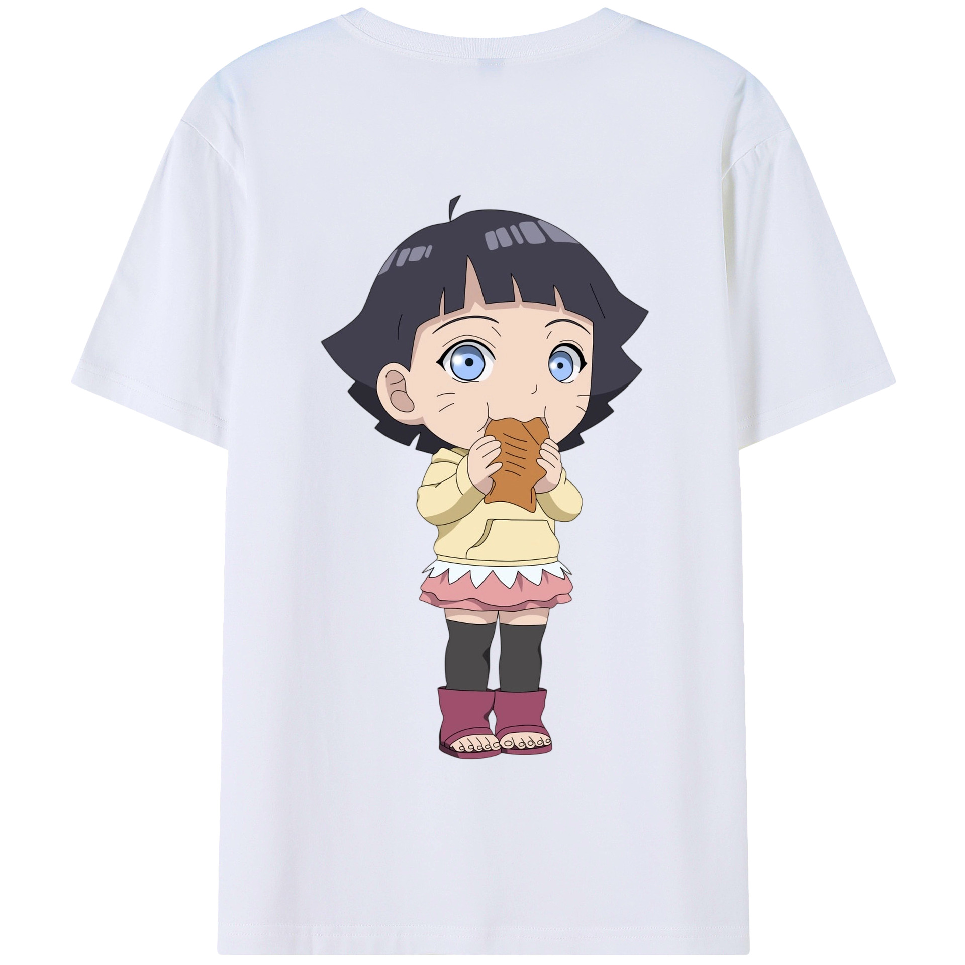 （画像用） NARUTO -ナルト- うずまき ヒマワリ Uzumaki Himawari 綿100％半袖Tシャツ（背面プリント）