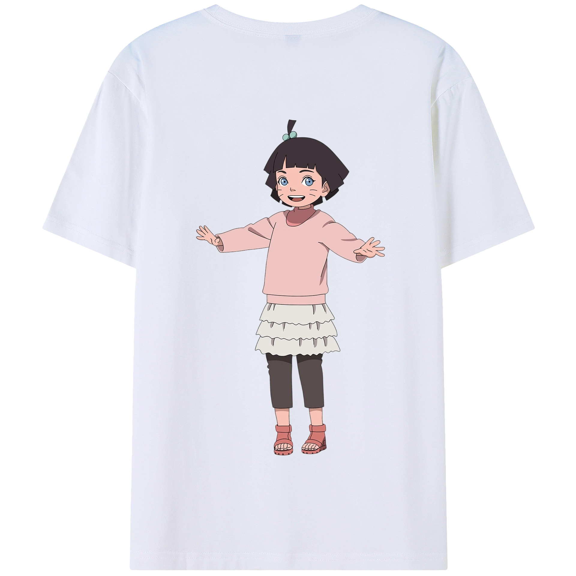（画像用） NARUTO -ナルト- うずまき ヒマワリ Uzumaki Himawari 綿100％半袖Tシャツ（背面プリント）