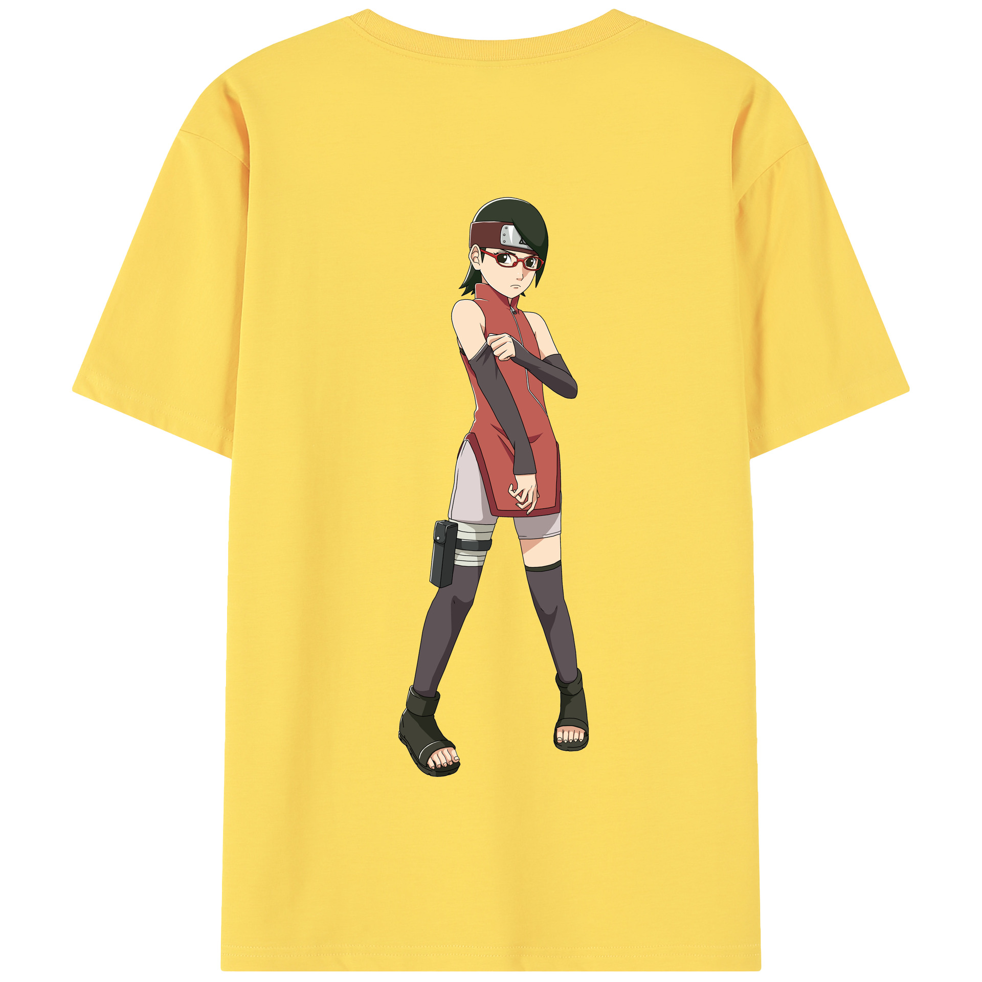 （画像用） NARUTO -ナルト- うちは サラダ Uchiha Sarada 綿100％半袖Tシャツ（背面プリント）