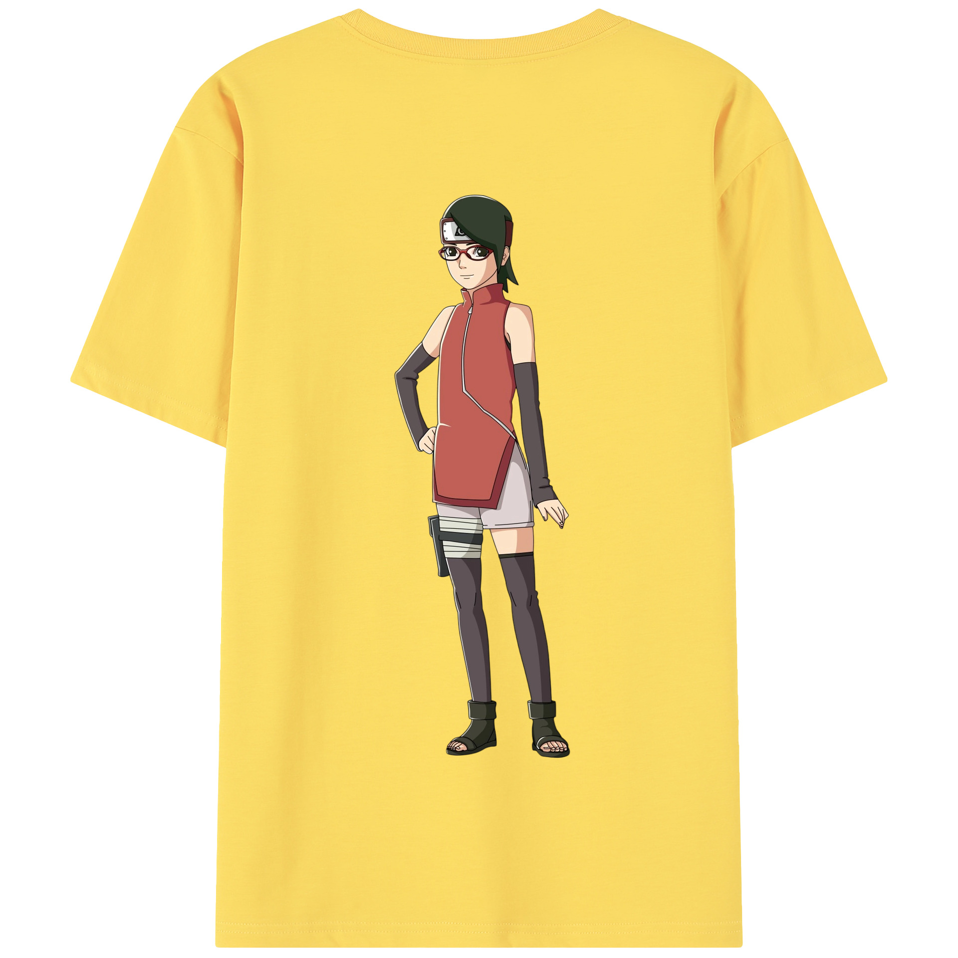 （画像用） NARUTO -ナルト- うちは サラダ Uchiha Sarada 綿100％半袖Tシャツ（背面プリント）