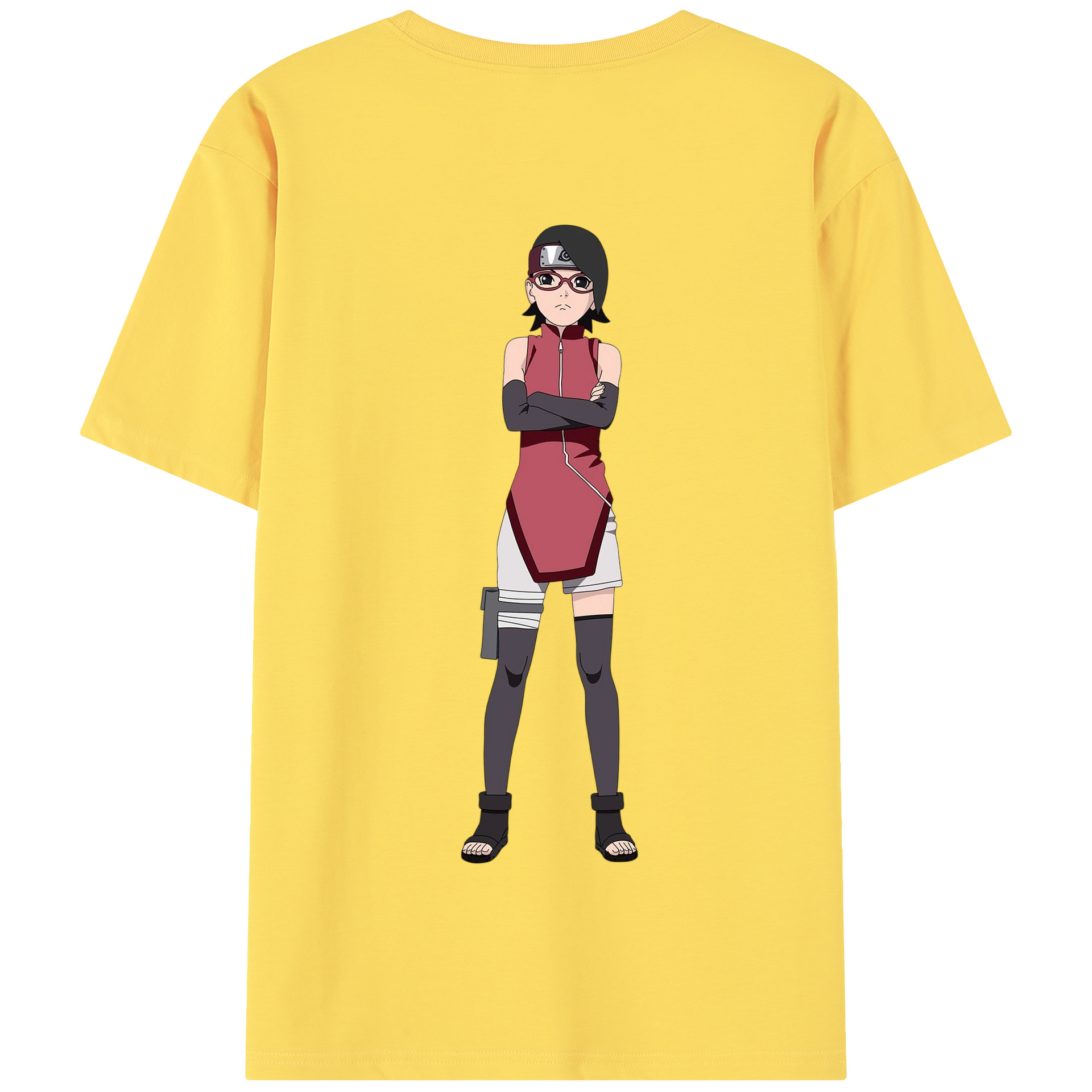 （画像用） NARUTO -ナルト- うちは サラダ Uchiha Sarada 綿100％半袖Tシャツ（背面プリント）