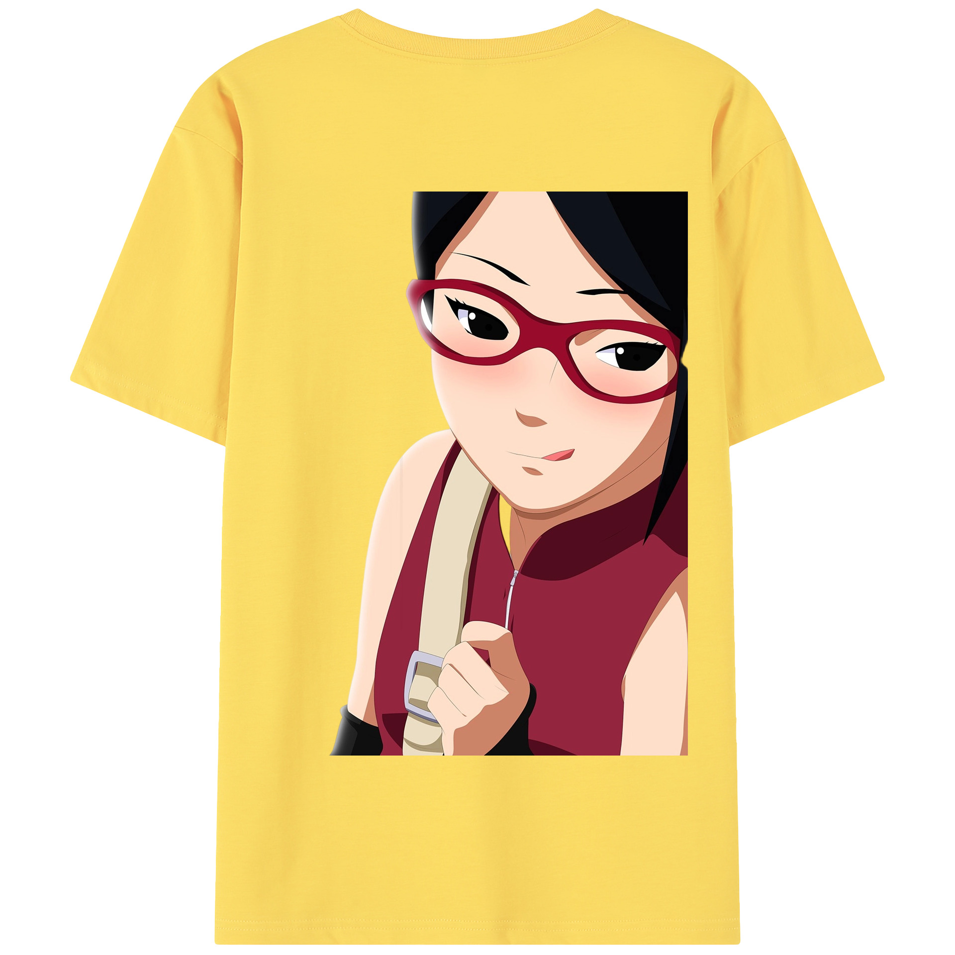 （画像用） NARUTO -ナルト- うちは サラダ Uchiha Sarada 綿100％半袖Tシャツ（背面プリント）