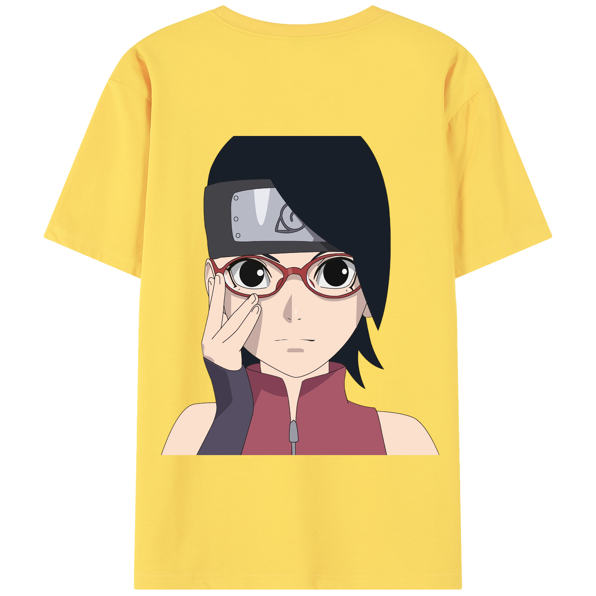 （画像用） NARUTO -ナルト- うちは サラダ Uchiha Sarada 綿100％半袖Tシャツ（背面プリント）