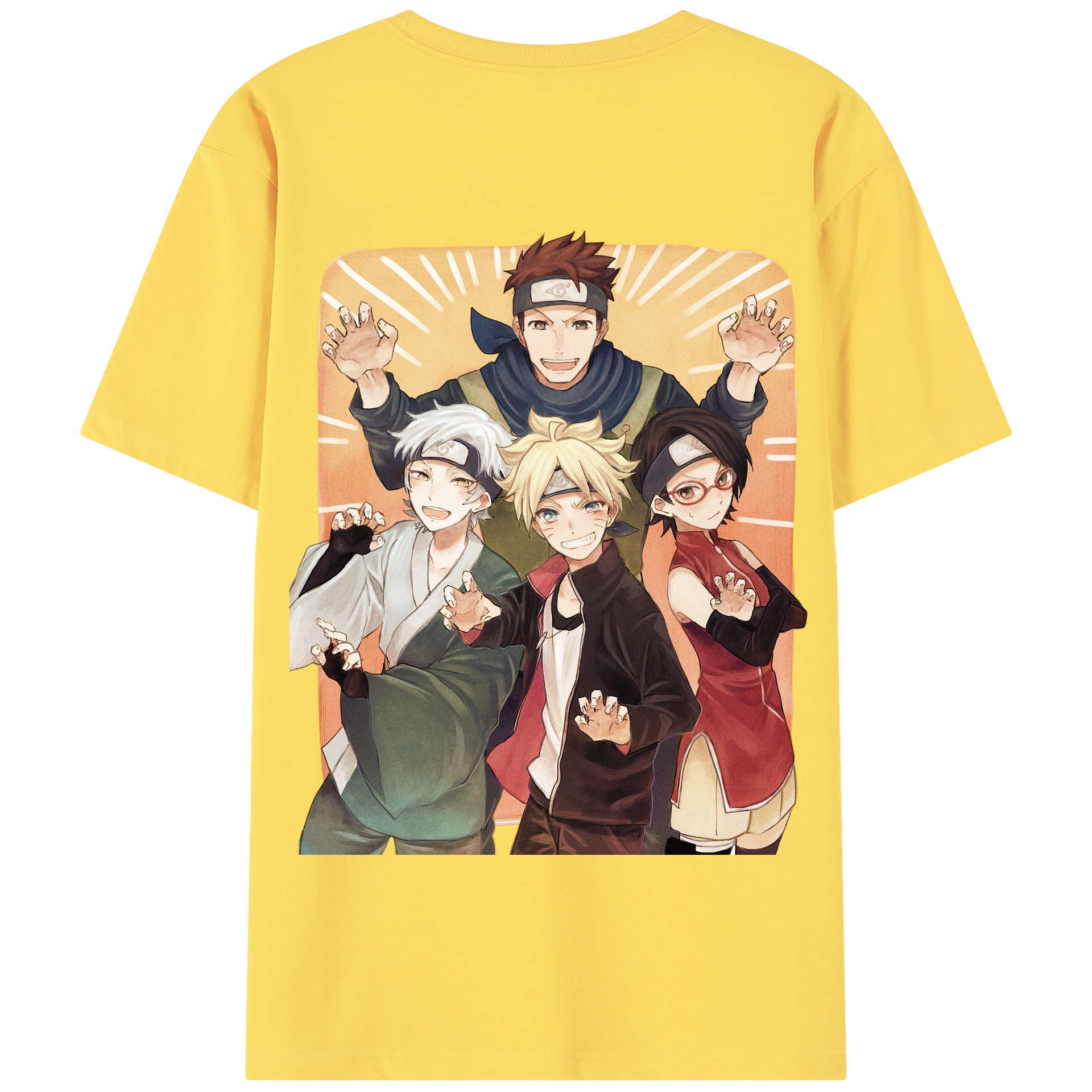 （画像用） NARUTO -ナルト- うちは サラダ Uchiha Sarada 綿100％半袖Tシャツ（背面プリント）