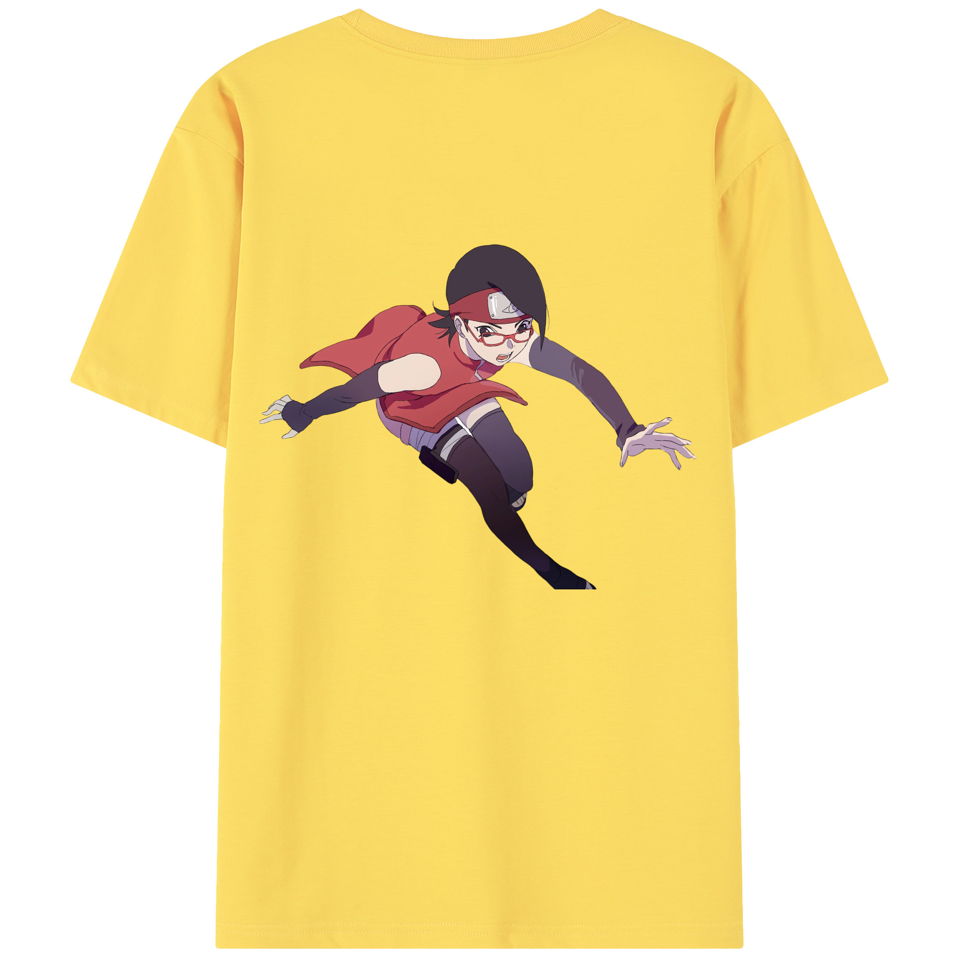 （画像用） NARUTO -ナルト- うちは サラダ Uchiha Sarada 綿100％半袖Tシャツ（背面プリント）