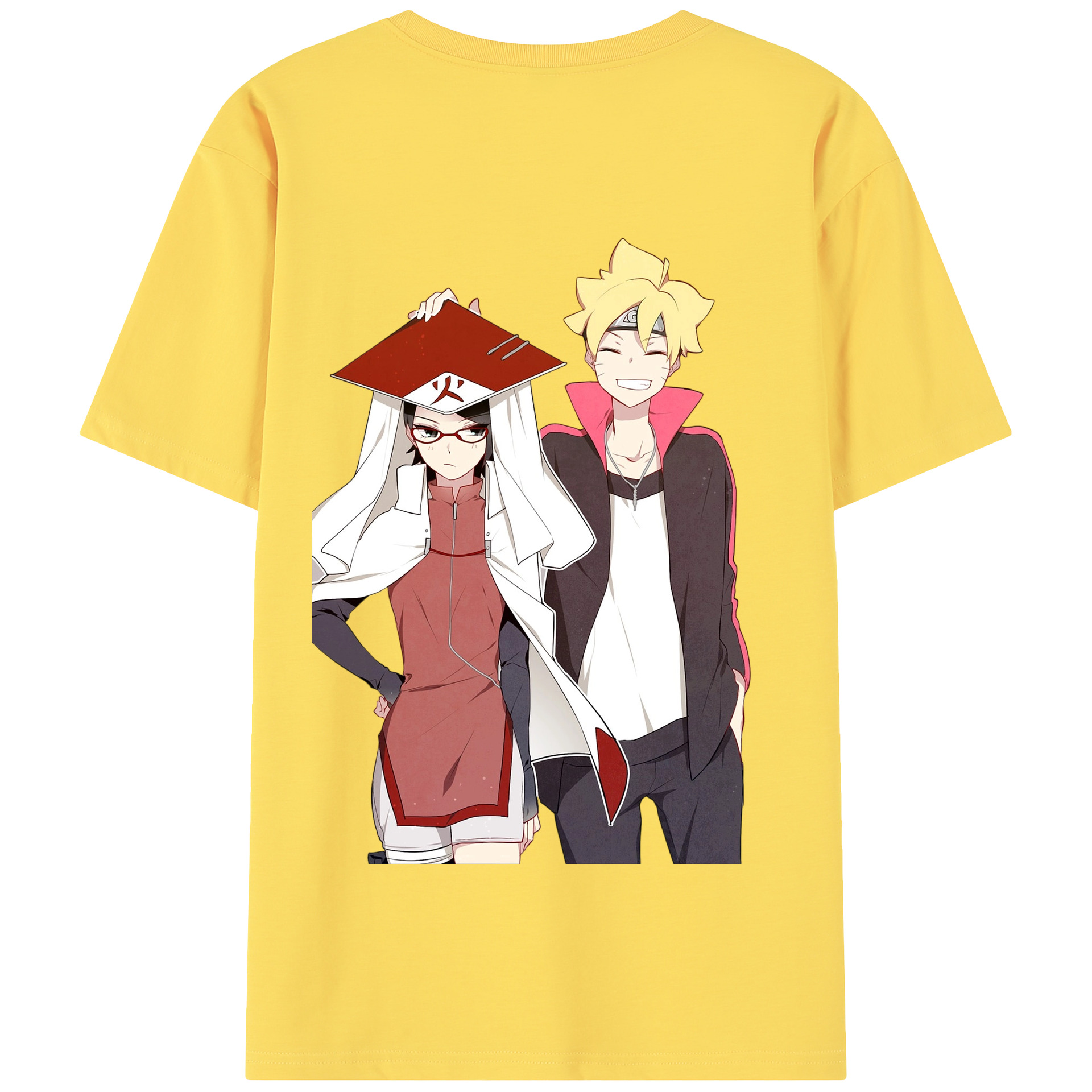 （画像用） NARUTO -ナルト- うちは サラダ Uchiha Sarada 綿100％半袖Tシャツ（背面プリント）