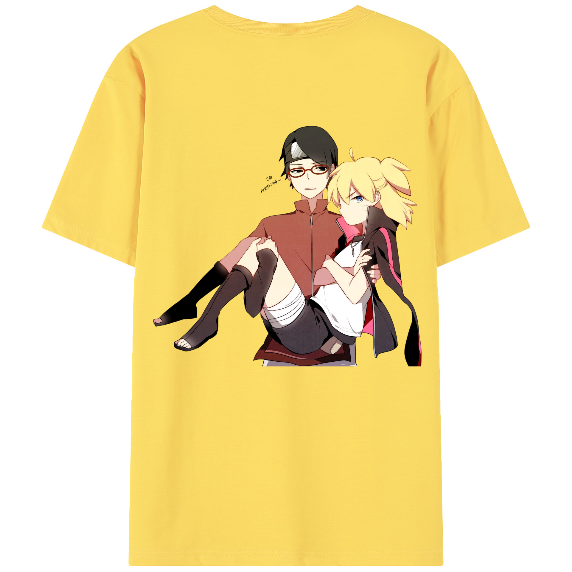 （画像用） NARUTO -ナルト- うちは サラダ Uchiha Sarada 綿100％半袖Tシャツ（背面プリント）