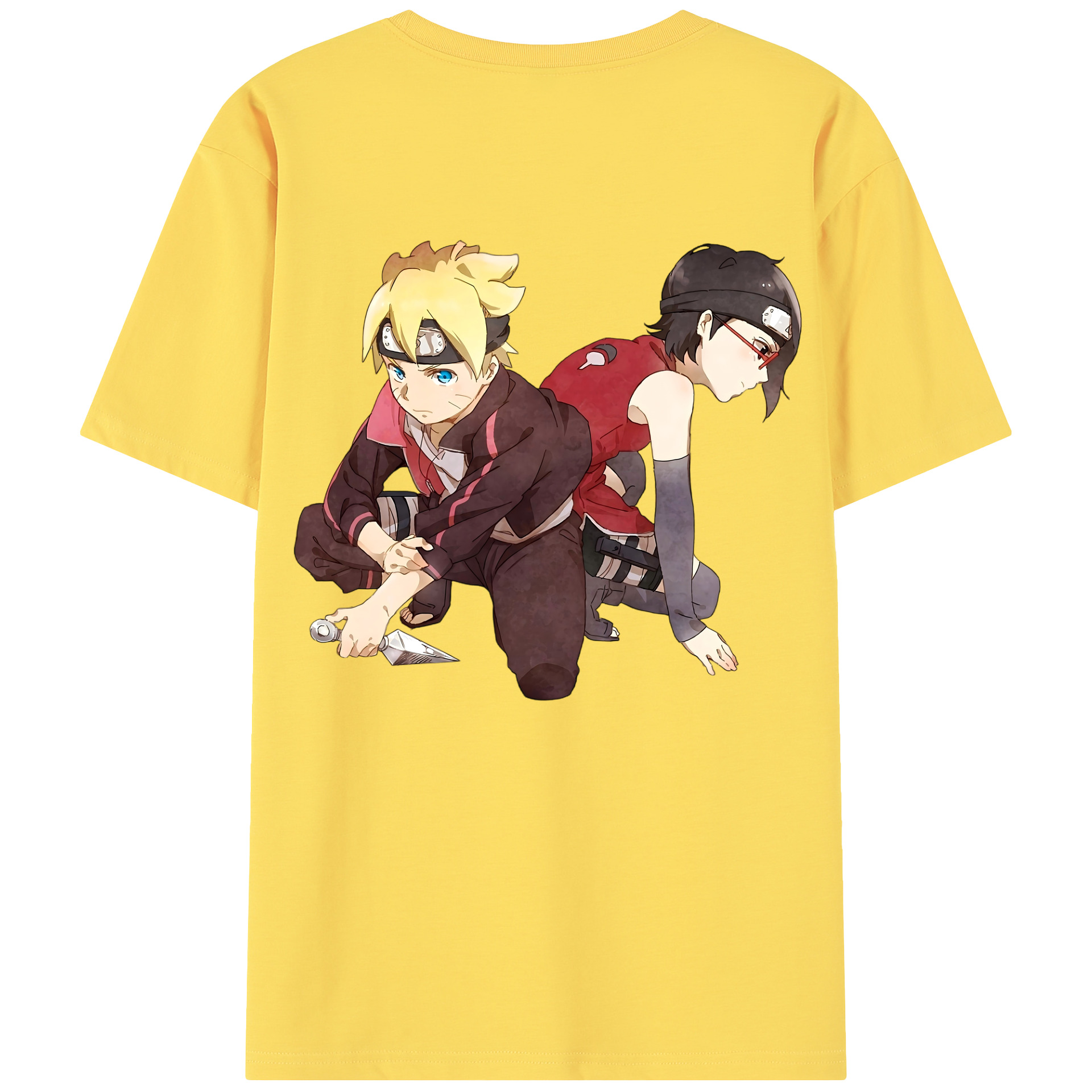 （画像用） NARUTO -ナルト- うちは サラダ Uchiha Sarada 綿100％半袖Tシャツ（背面プリント）
