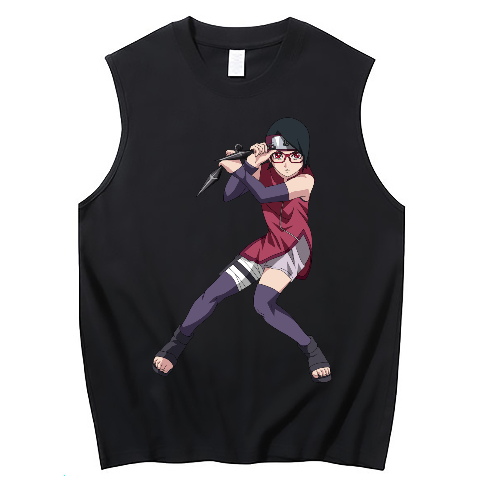 （画像用） NARUTO -ナルト- うちは サラダ Uchiha Sarada コットン100％タンクトップ（フロントプリント）
