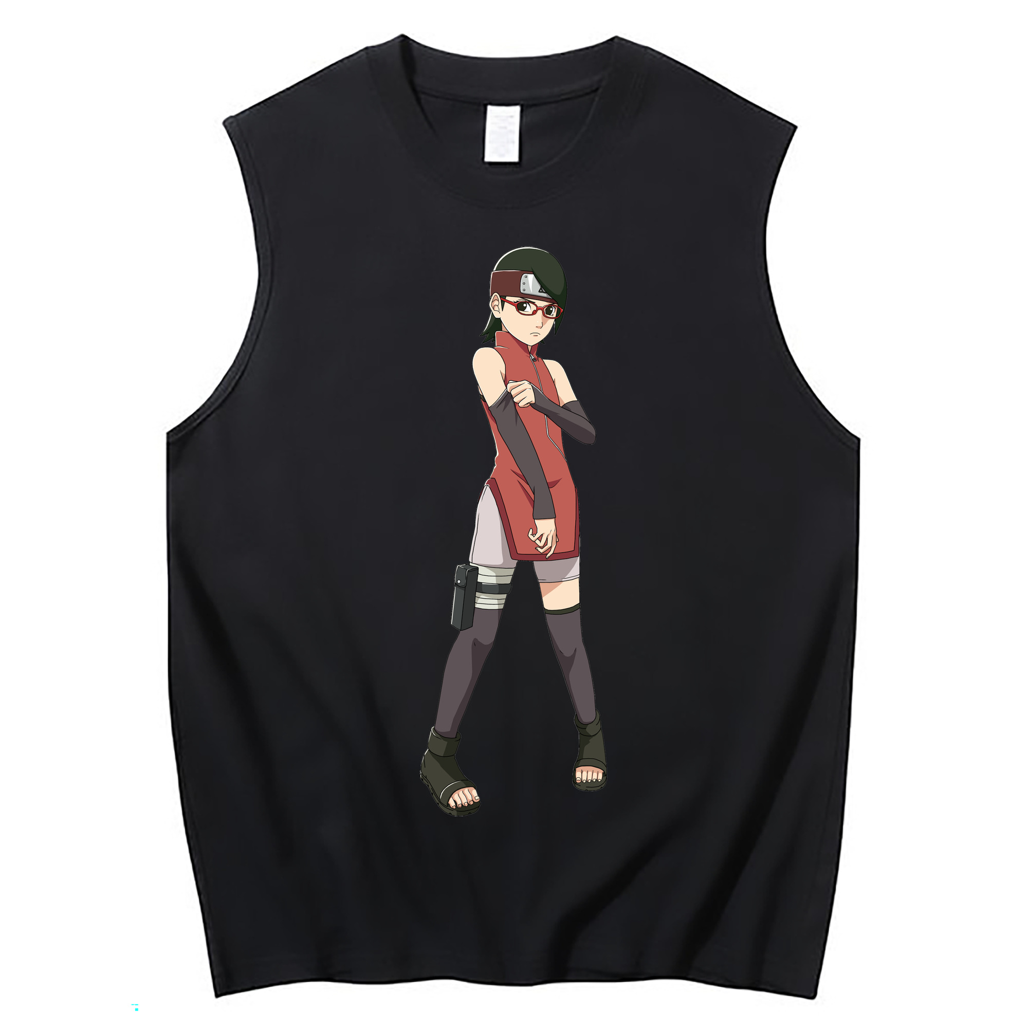 （画像用） NARUTO -ナルト- うちは サラダ Uchiha Sarada コットン100％タンクトップ（フロントプリント）