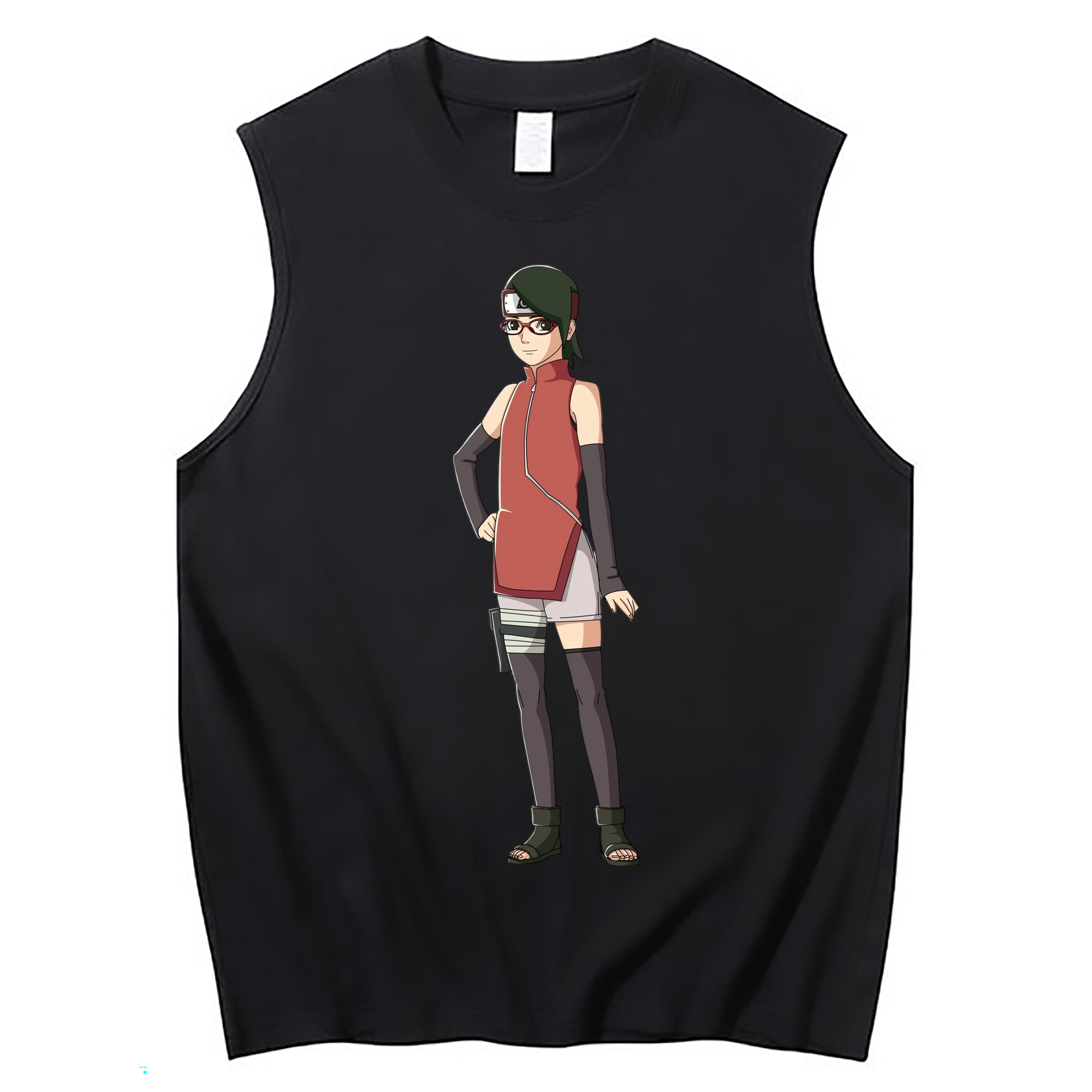 （画像用） NARUTO -ナルト- うちは サラダ Uchiha Sarada コットン100％タンクトップ（フロントプリント）