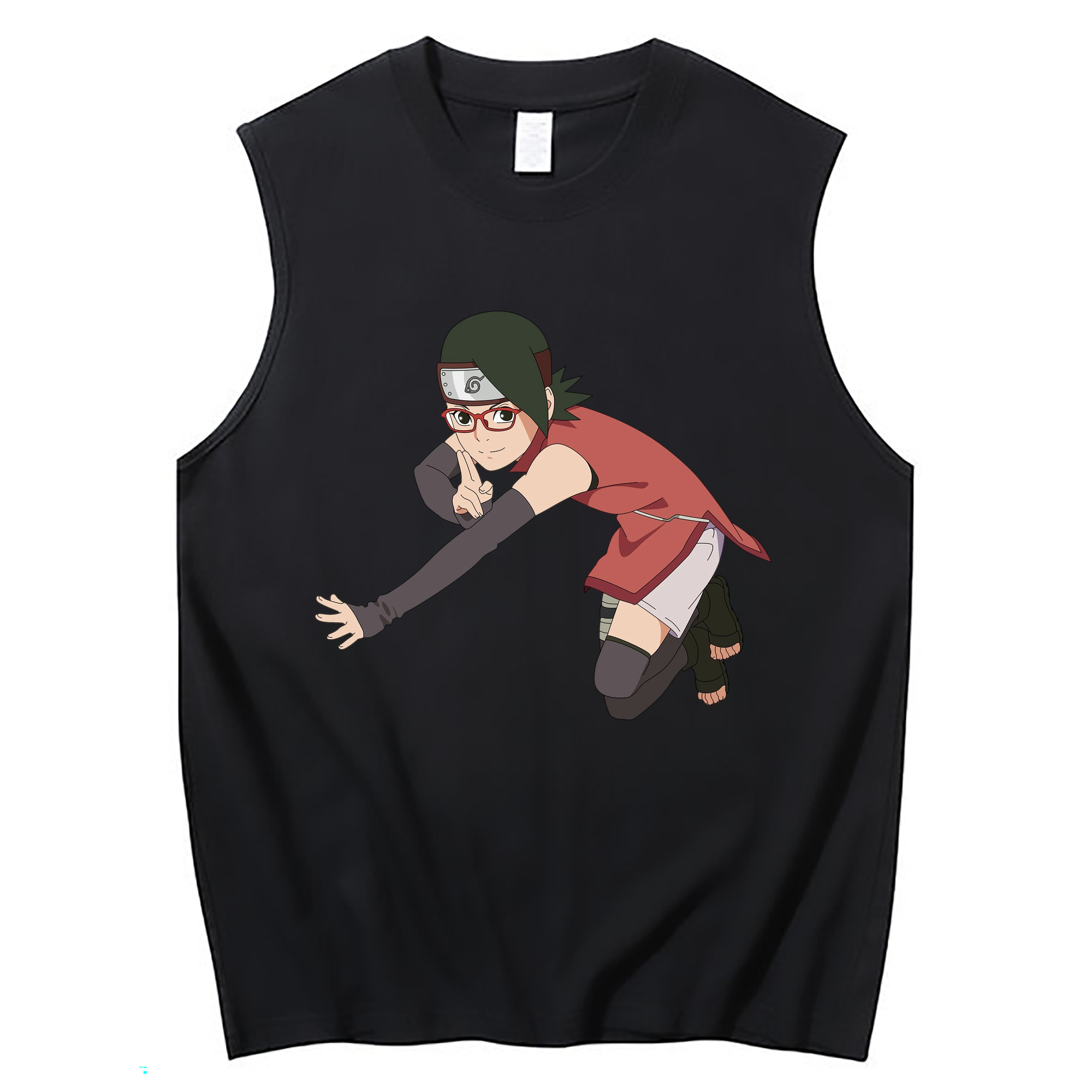 （画像用） NARUTO -ナルト- うちは サラダ Uchiha Sarada コットン100％タンクトップ（フロントプリント）