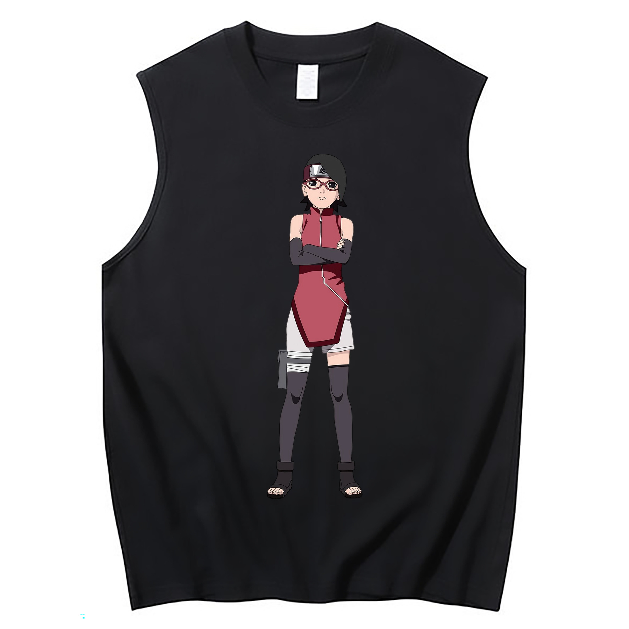 （画像用） NARUTO -ナルト- うちは サラダ Uchiha Sarada コットン100％タンクトップ（フロントプリント）