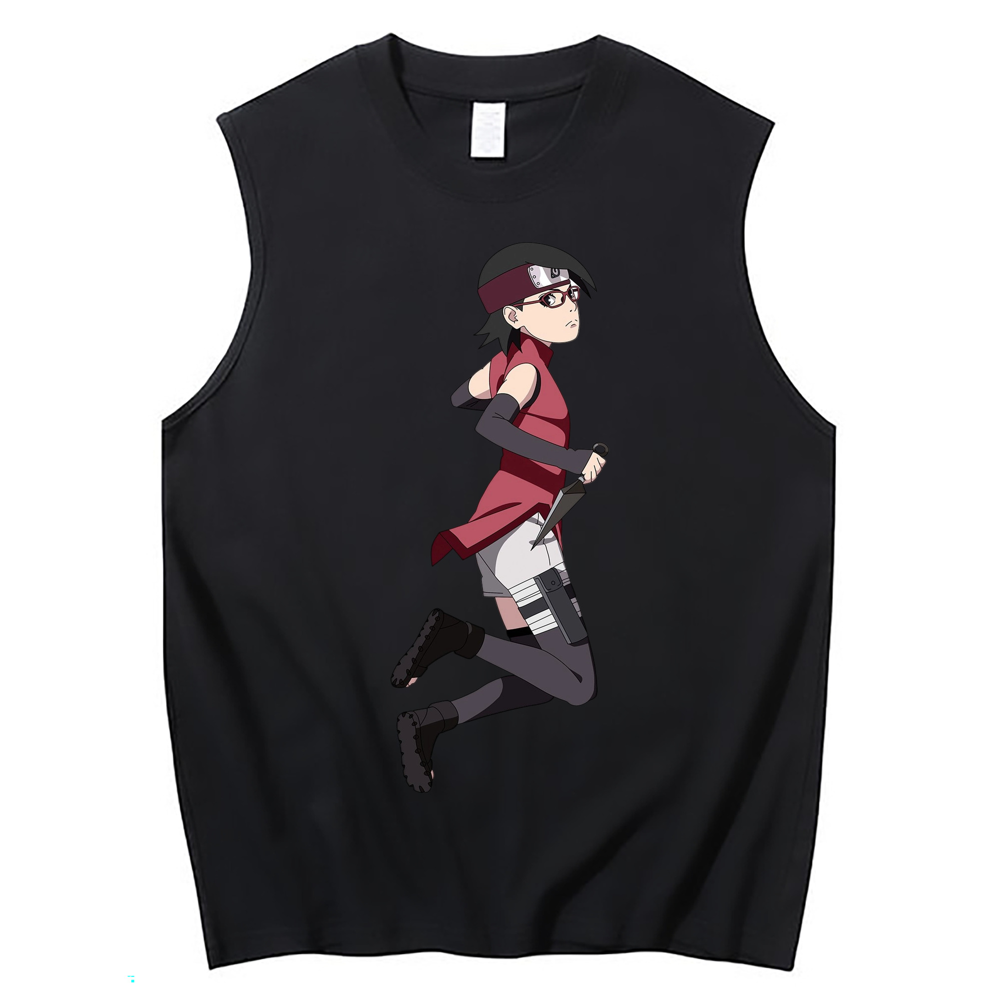 （画像用） NARUTO -ナルト- うちは サラダ Uchiha Sarada コットン100％タンクトップ（フロントプリント）