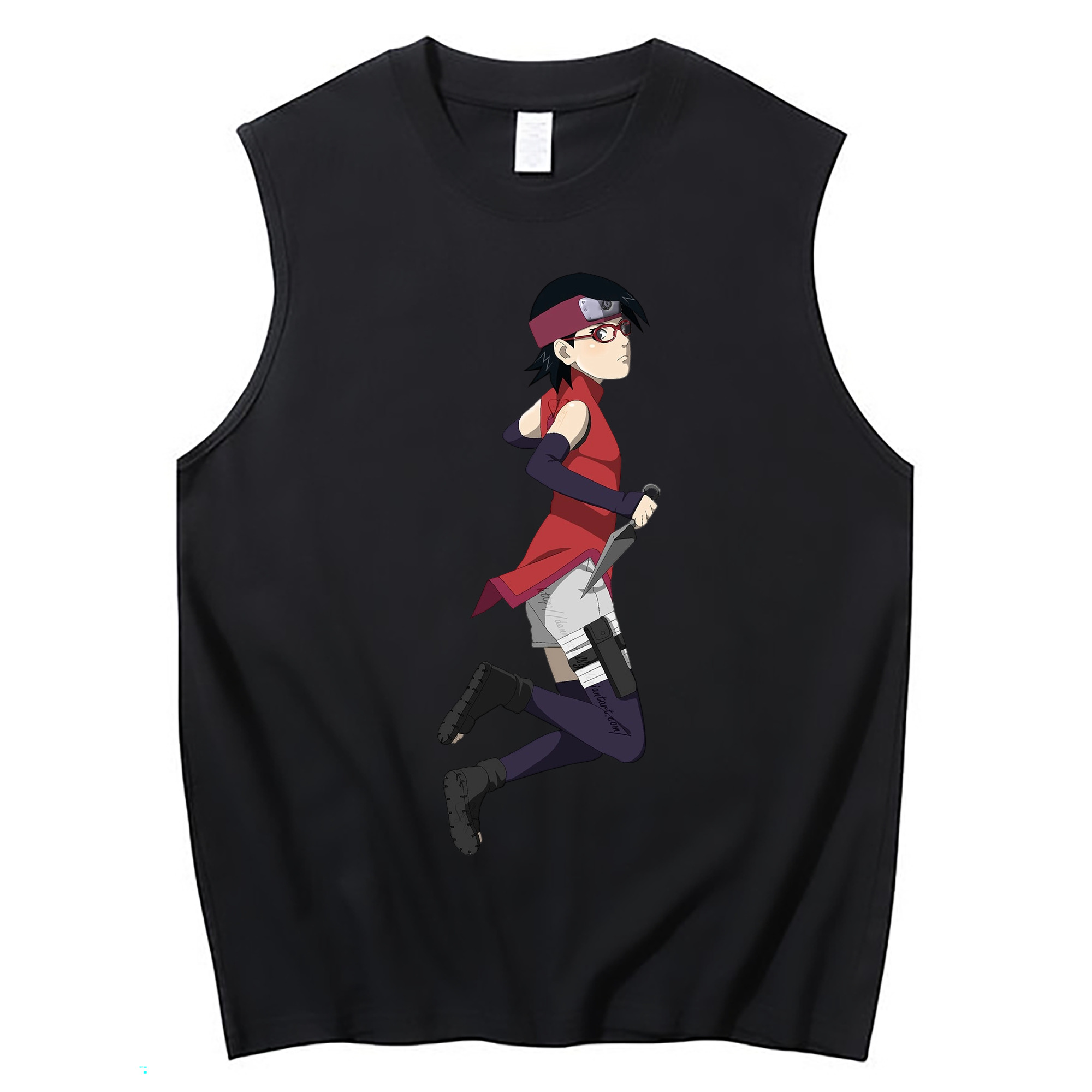 （画像用） NARUTO -ナルト- うちは サラダ Uchiha Sarada コットン100％タンクトップ（フロントプリント）