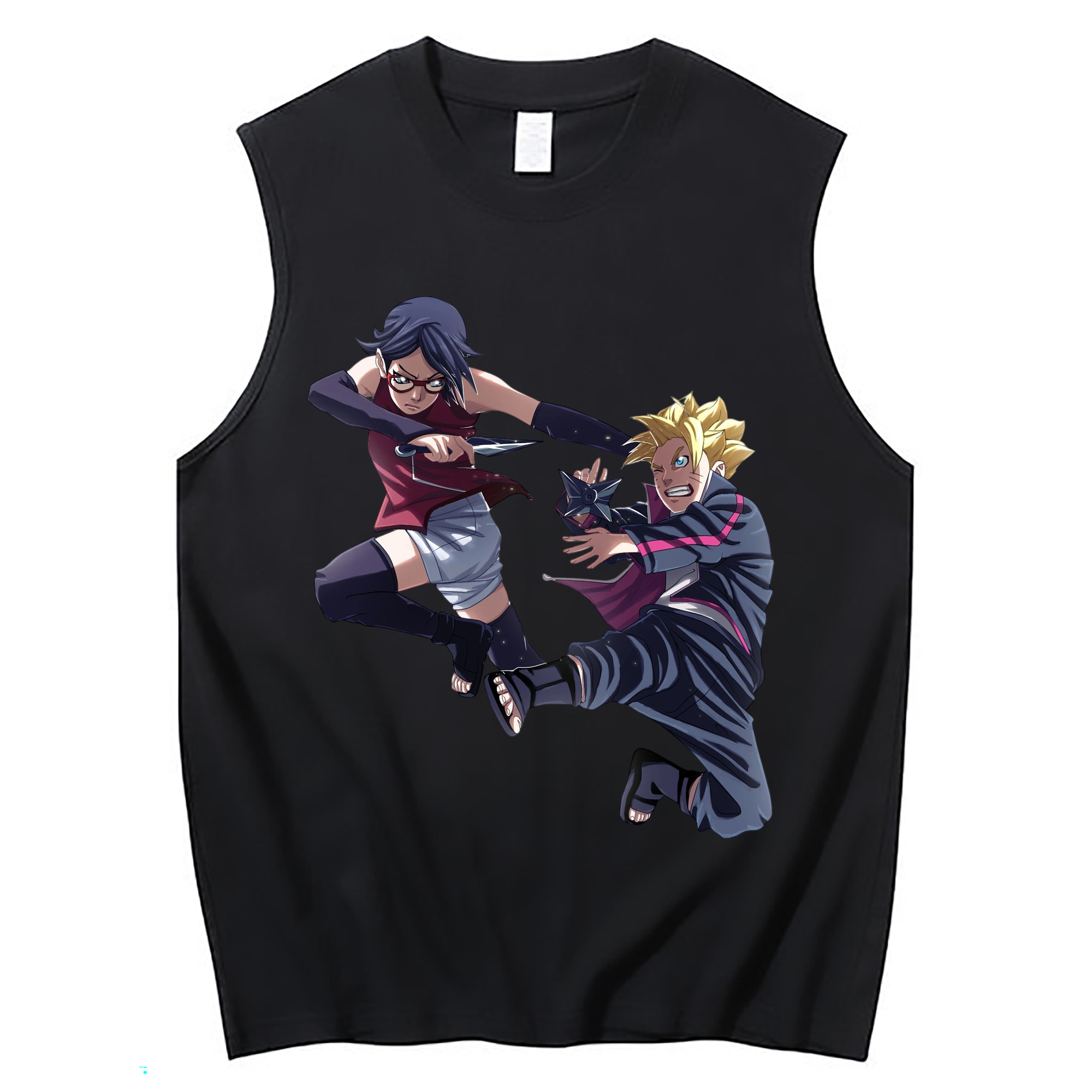 （画像用） NARUTO -ナルト- うちは サラダ Uchiha Sarada コットン100％タンクトップ（フロントプリント）