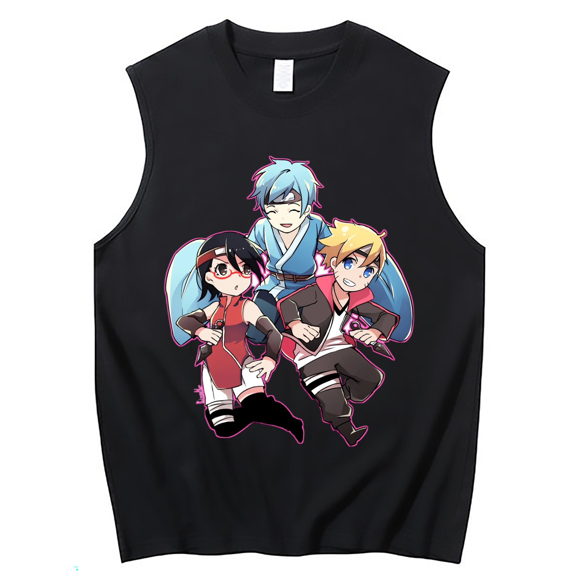 （画像用） NARUTO -ナルト- うちは サラダ Uchiha Sarada コットン100％タンクトップ（フロントプリント）