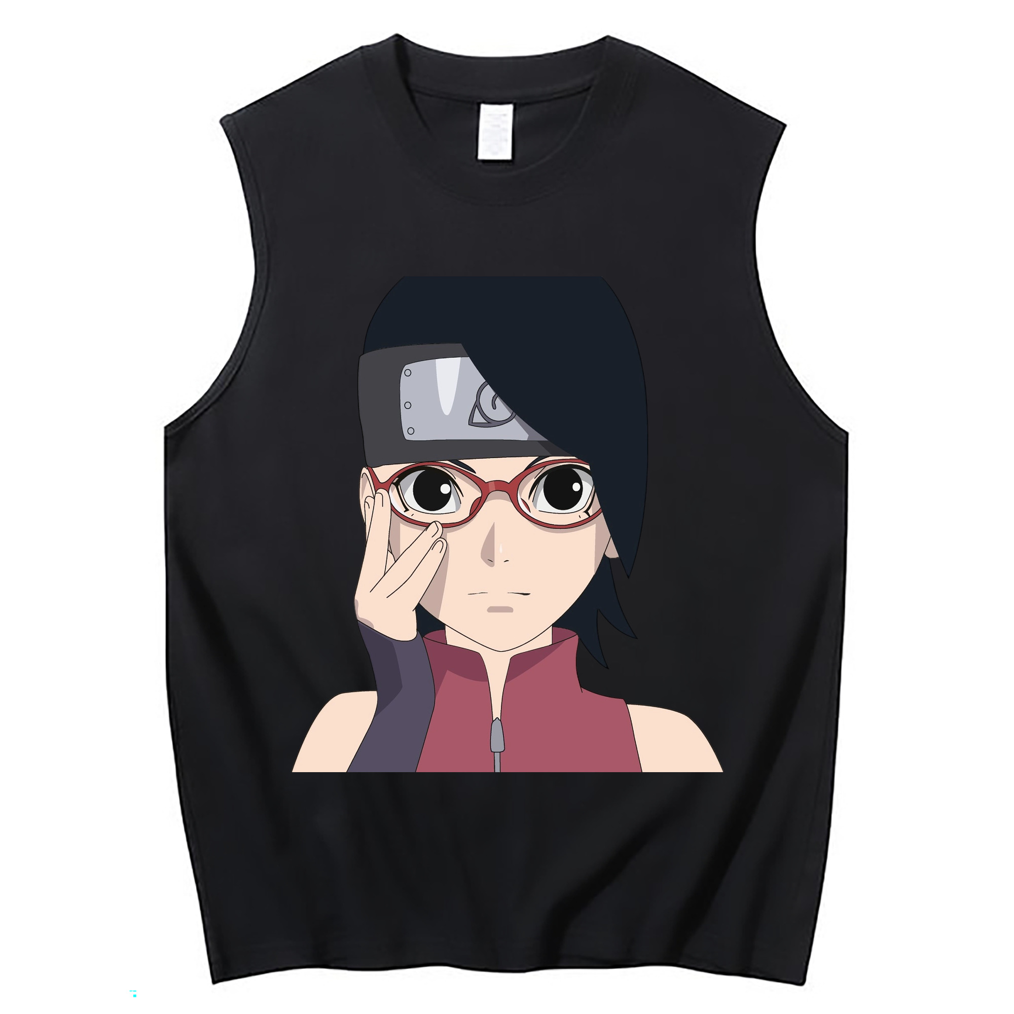 （画像用） NARUTO -ナルト- うちは サラダ Uchiha Sarada コットン100％タンクトップ（フロントプリント）
