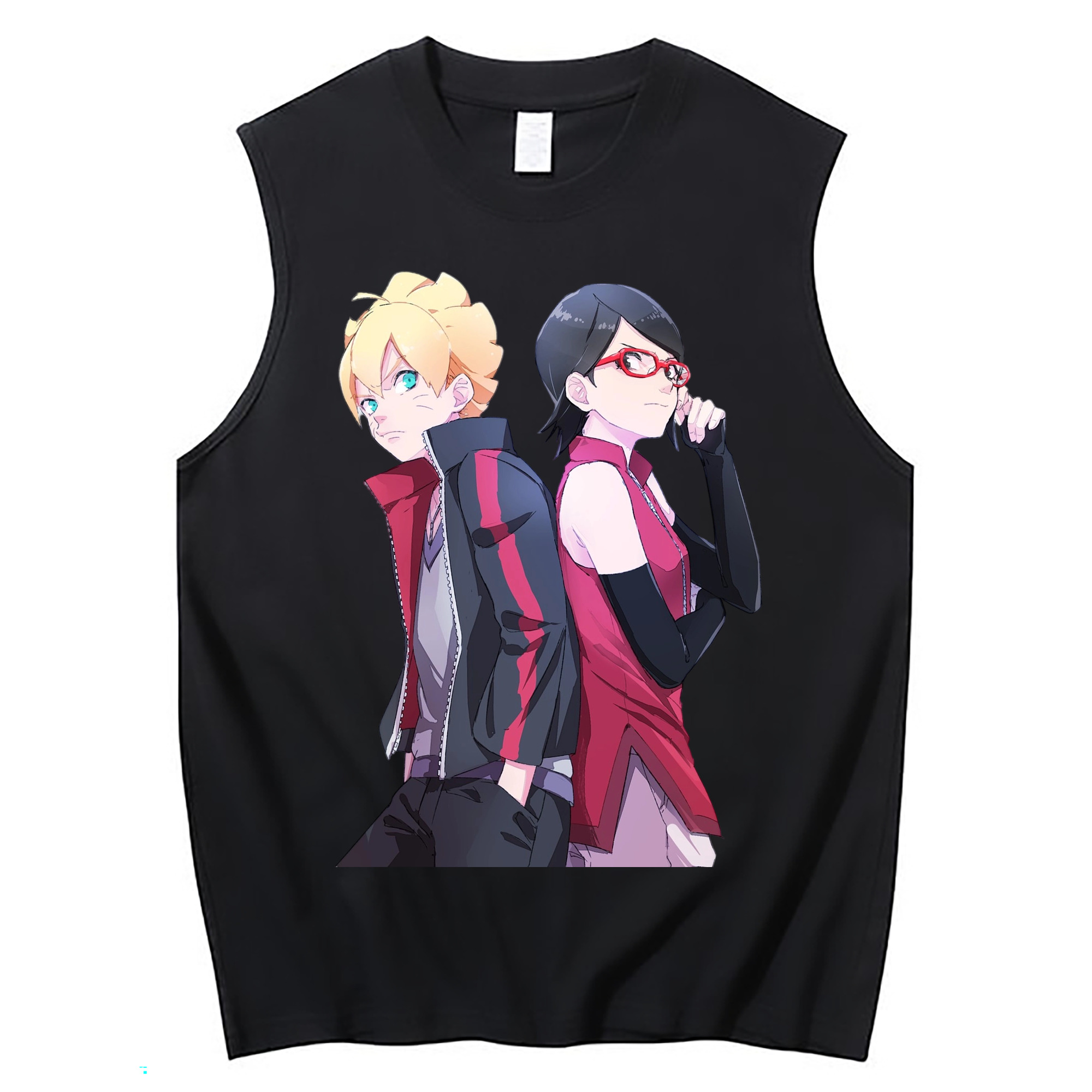 （画像用） NARUTO -ナルト- うちは サラダ Uchiha Sarada コットン100％タンクトップ（フロントプリント）