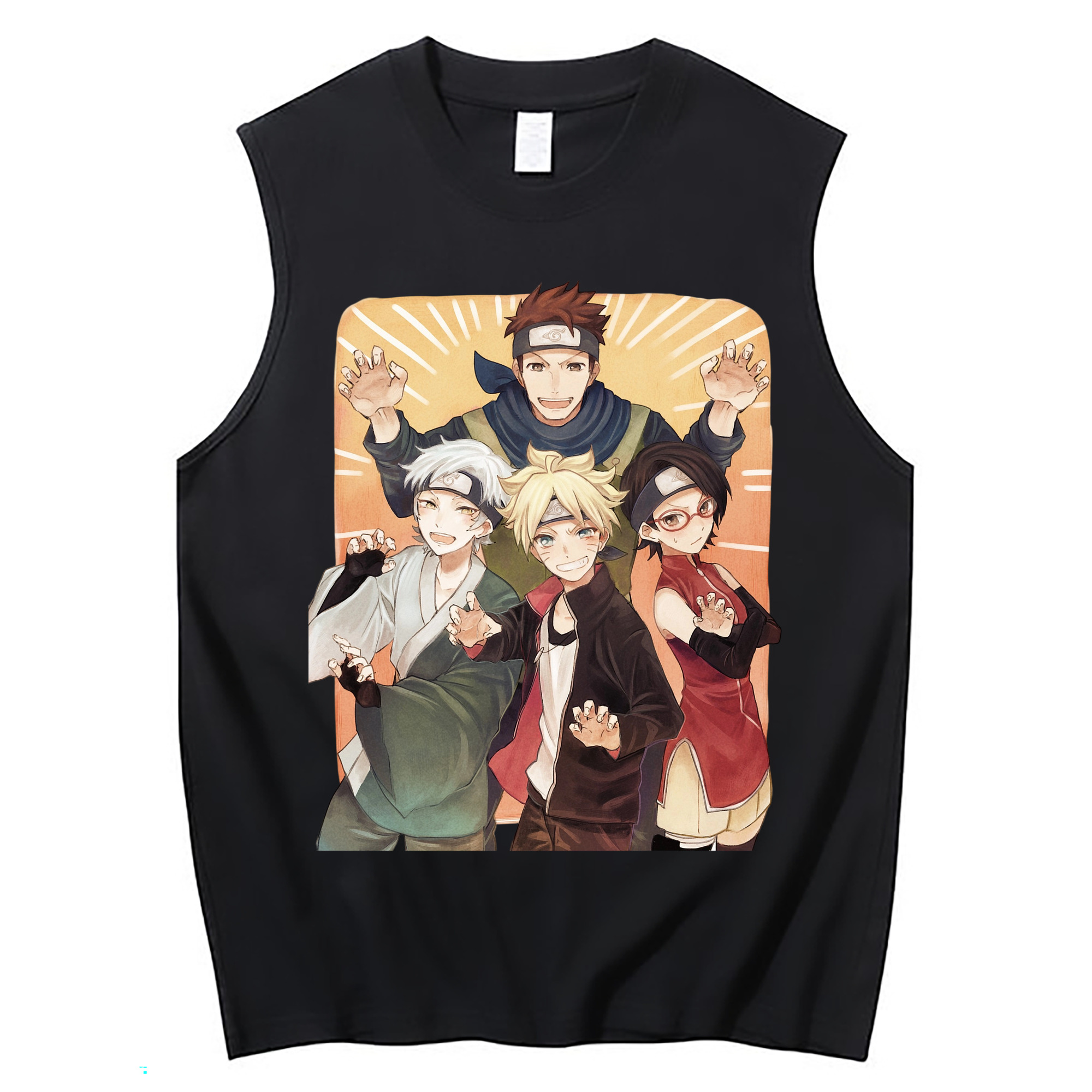 （画像用） NARUTO -ナルト- うちは サラダ Uchiha Sarada コットン100％タンクトップ（フロントプリント）