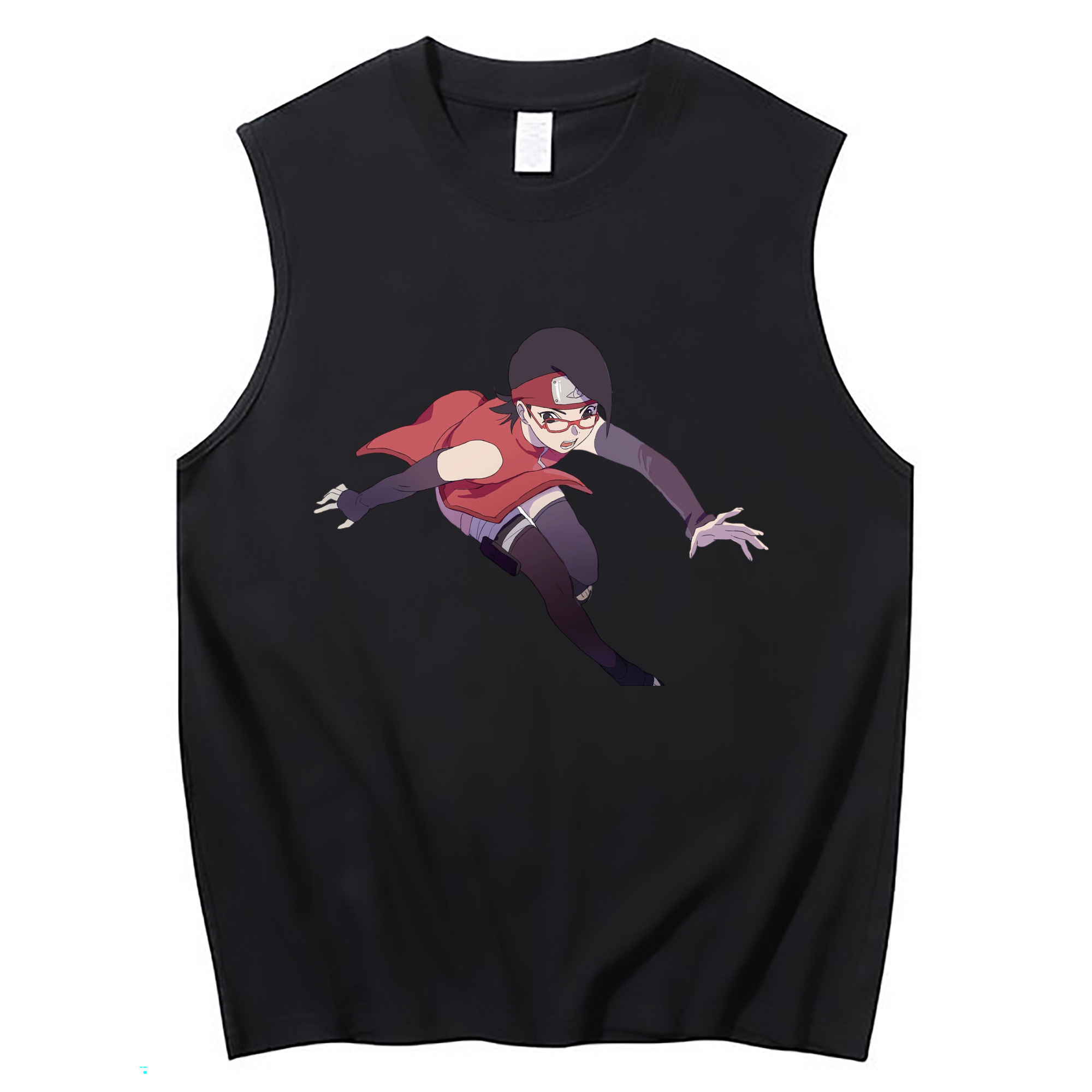 （画像用） NARUTO -ナルト- うちは サラダ Uchiha Sarada コットン100％タンクトップ（フロントプリント）