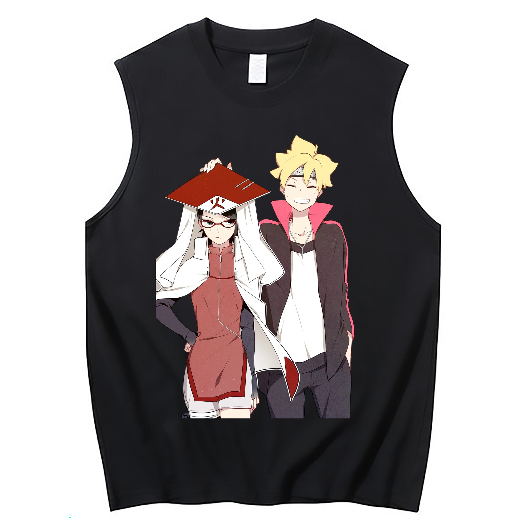 （画像用） NARUTO -ナルト- うちは サラダ Uchiha Sarada コットン100％タンクトップ（フロントプリント）