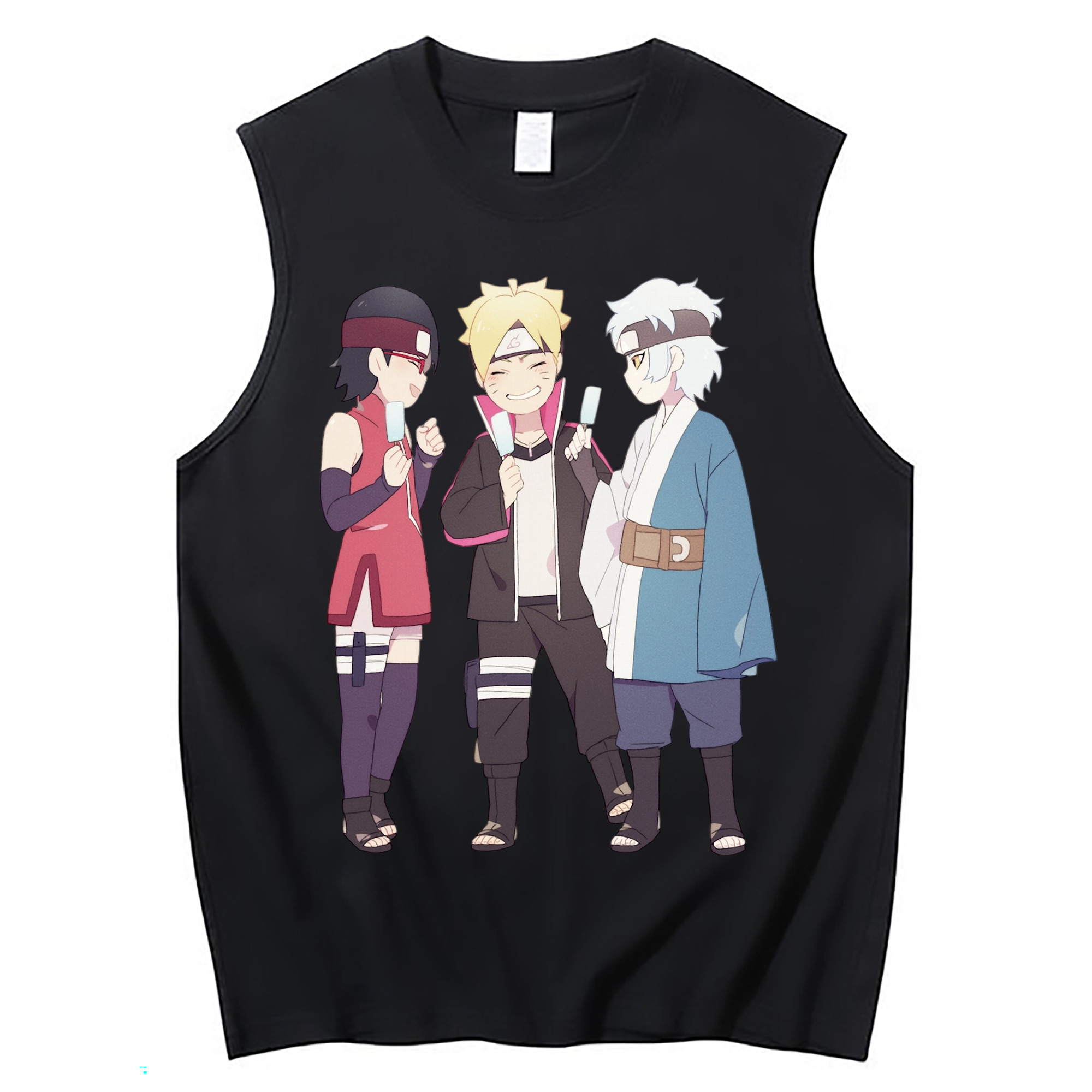 （画像用） NARUTO -ナルト- うちは サラダ Uchiha Sarada コットン100％タンクトップ（フロントプリント）