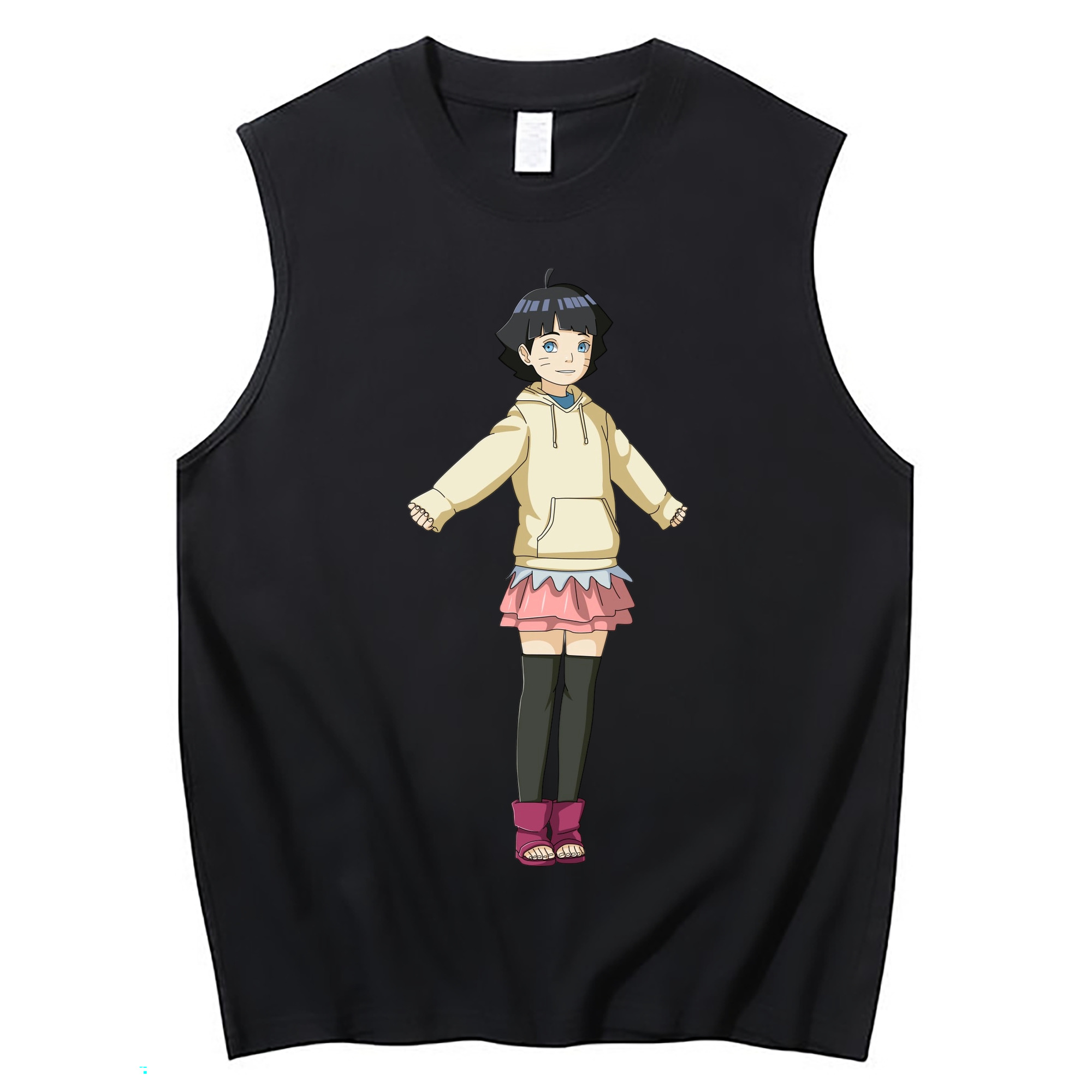 （画像用） NARUTO -ナルト- うずまき ヒマワリ Uzumaki Himawari コットン100％タンクトップ（フロントプリント）